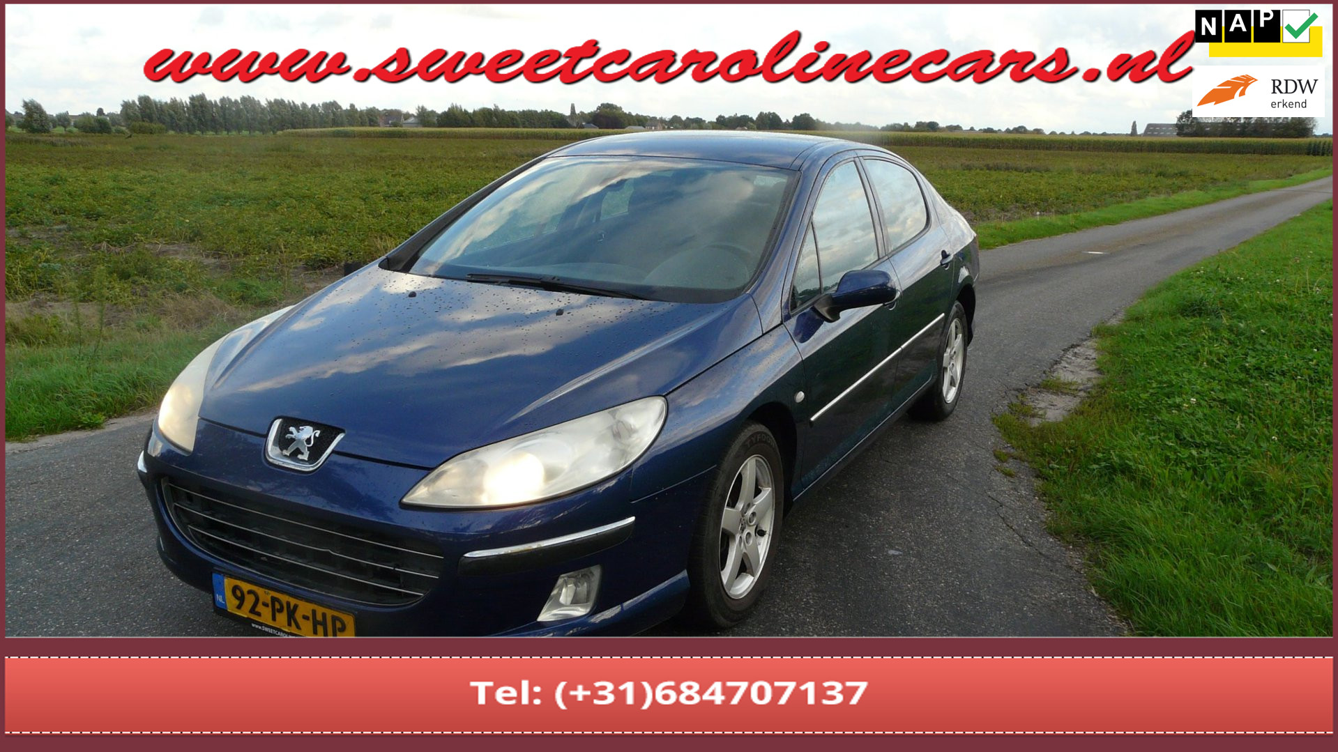 Peugeot 407 1.8-16V XR Pack,Airco,Elec.pakket,Cruise,Lmv's.....INRUILKOOPJE!!! 2004 - voorkant