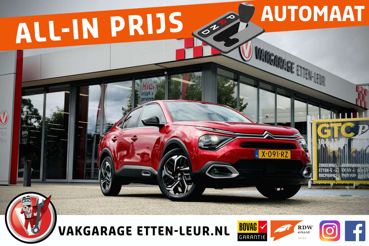 Citroen C4 X 1.2 130PK Shine | HUD | CAMERA | ADAPTIEVE CRUISE | DODE HOEK 2023 - voorkant