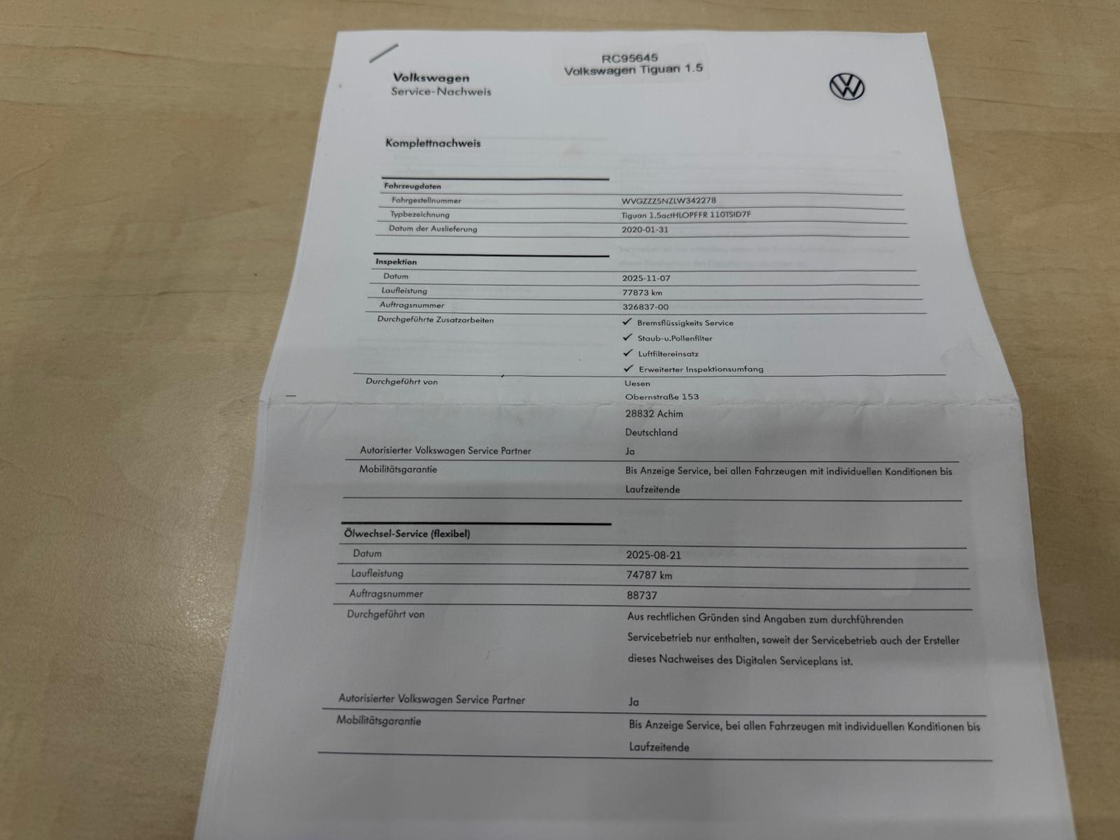 Foto van Volkswagen Tiguan