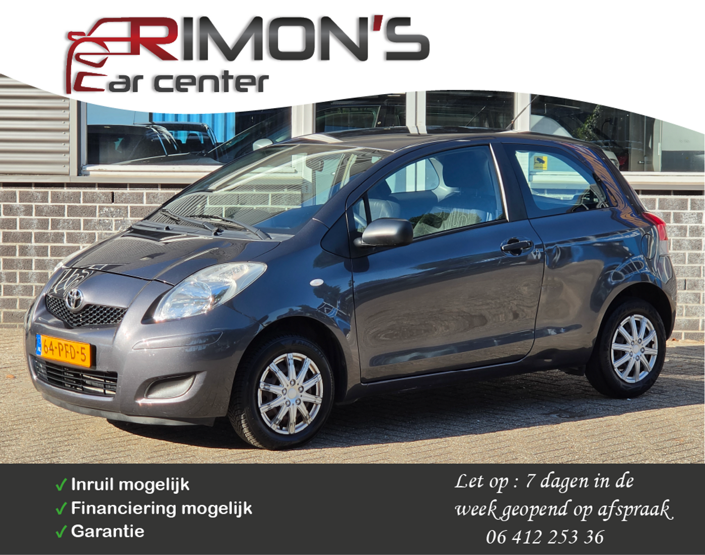 Toyota Toyota Yaris 1.0 VVTi Acces Elek Pakket Apk Tm 04-2027 2011 - voorkant