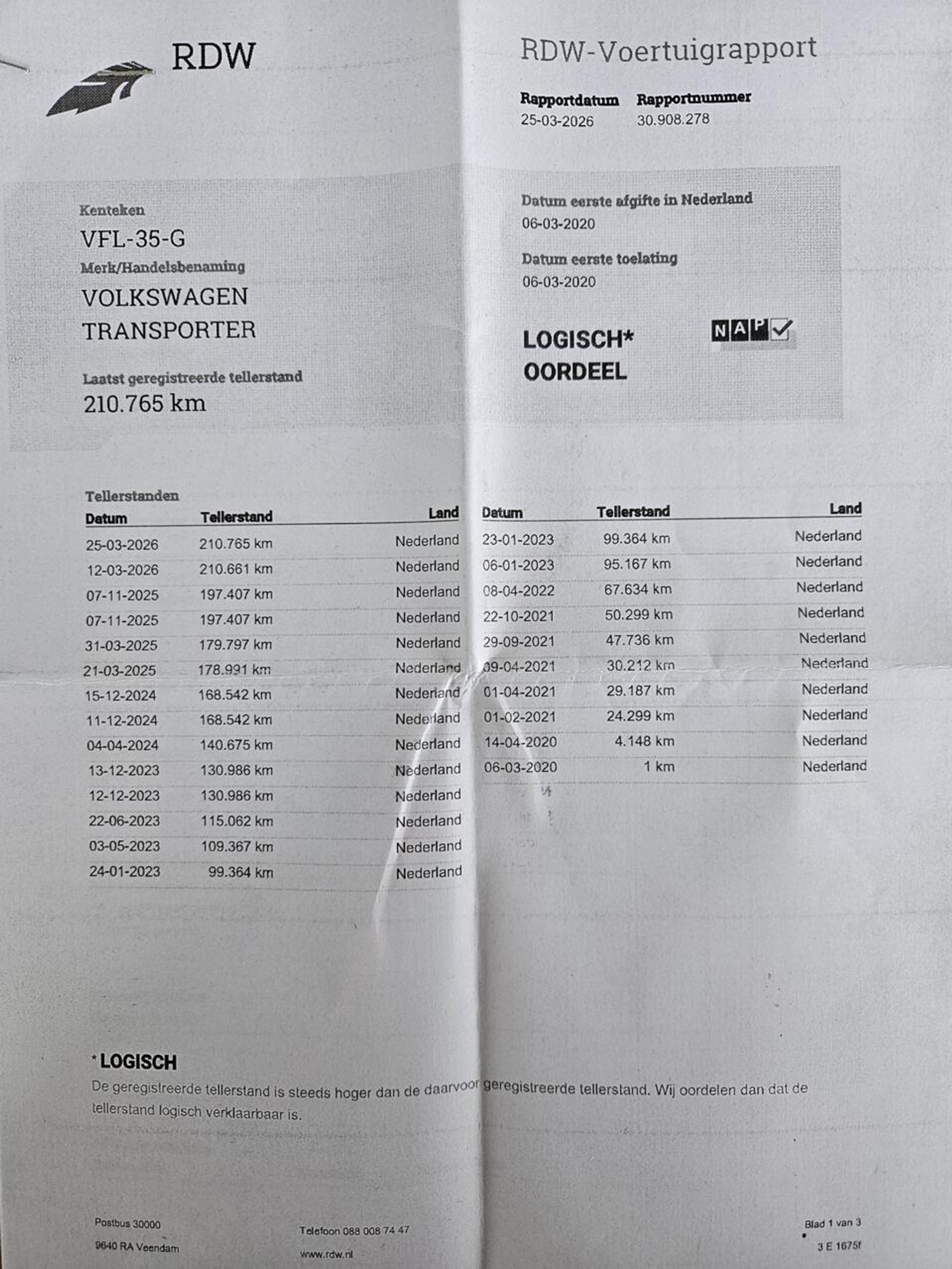 Foto van Volkswagen Transporter