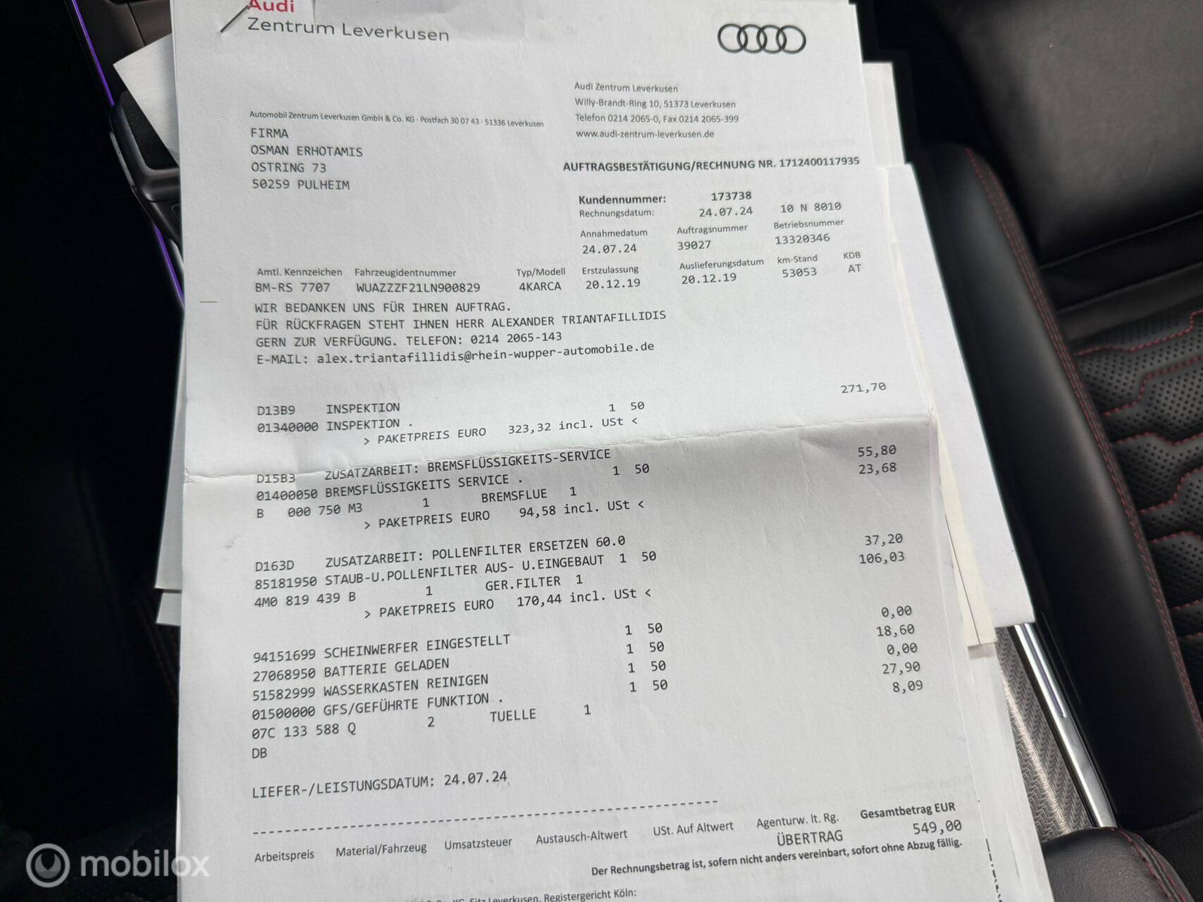 Foto van Audi RS 7 Sportback