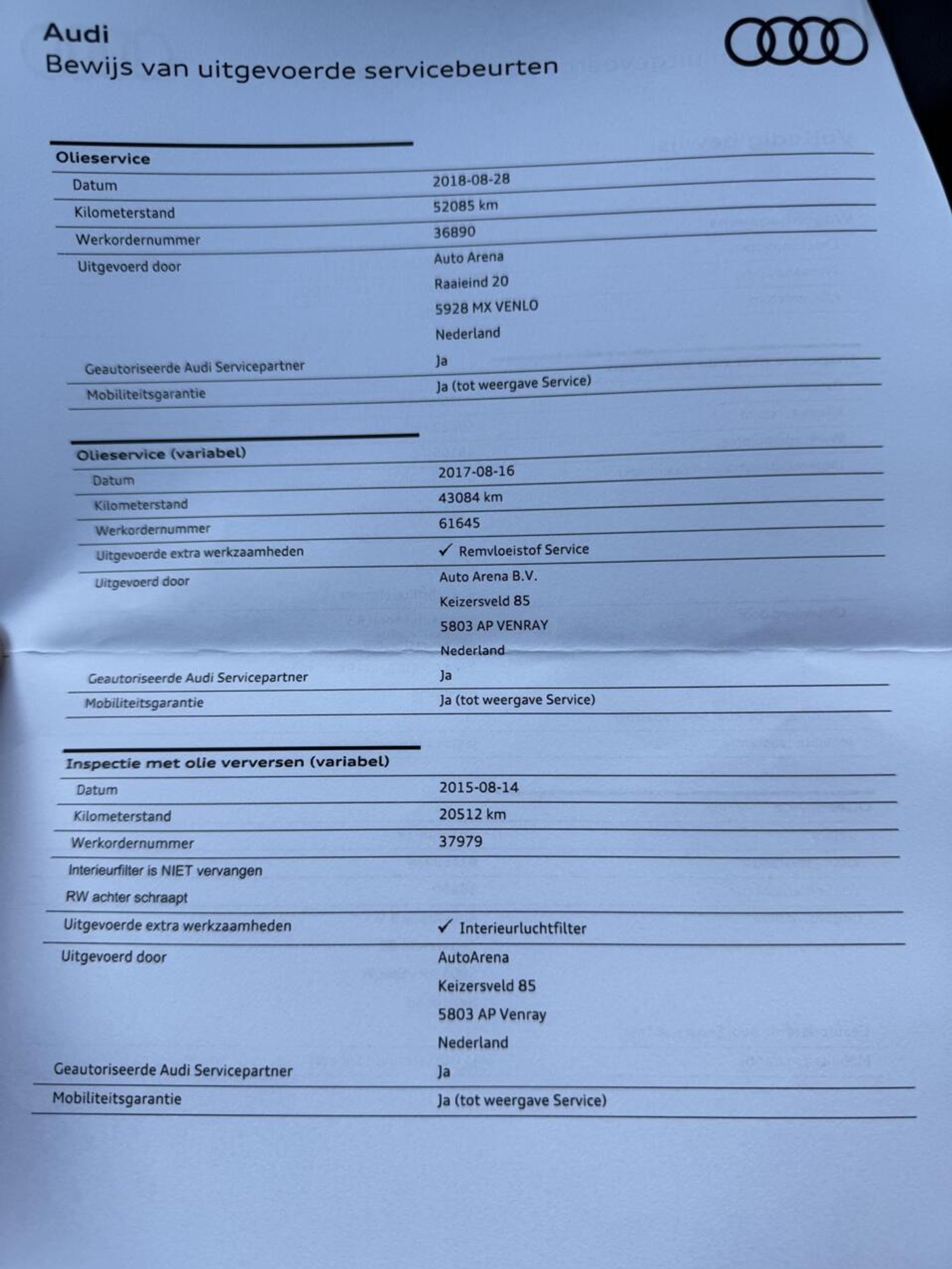 Foto van Audi A3 Sportback