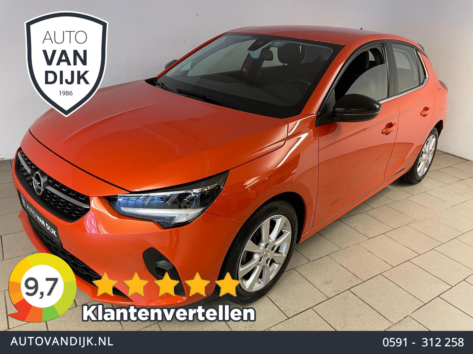 Opel Corsa 1.2 Elegance AUTOMAAT AIRCO NAVI VIA APP BLUETOOTH CRUISE APPLE CARPLAY VELGEN ZEER NETTE AUTO 2020 - voorkant