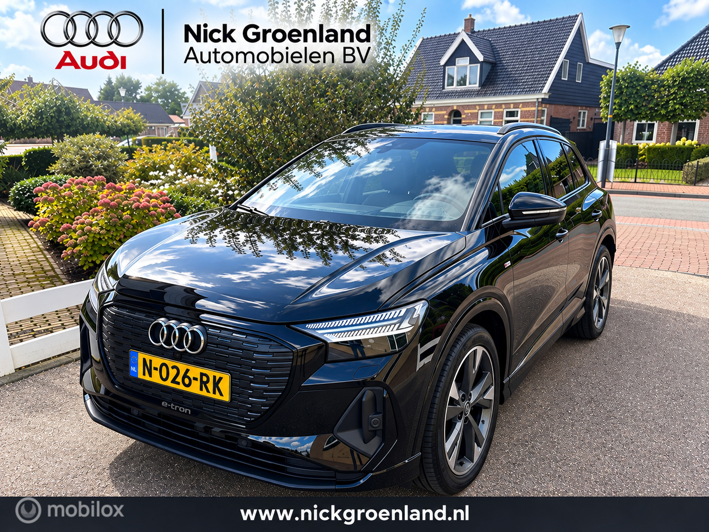 Audi Q4 40 E-tron 40 Launch edition S Competition 77 kWh SOH 92,73% MATRIX LED SFEERVERLICHTING CAMERA SPORTSTOELEN 2021 - voorkant
