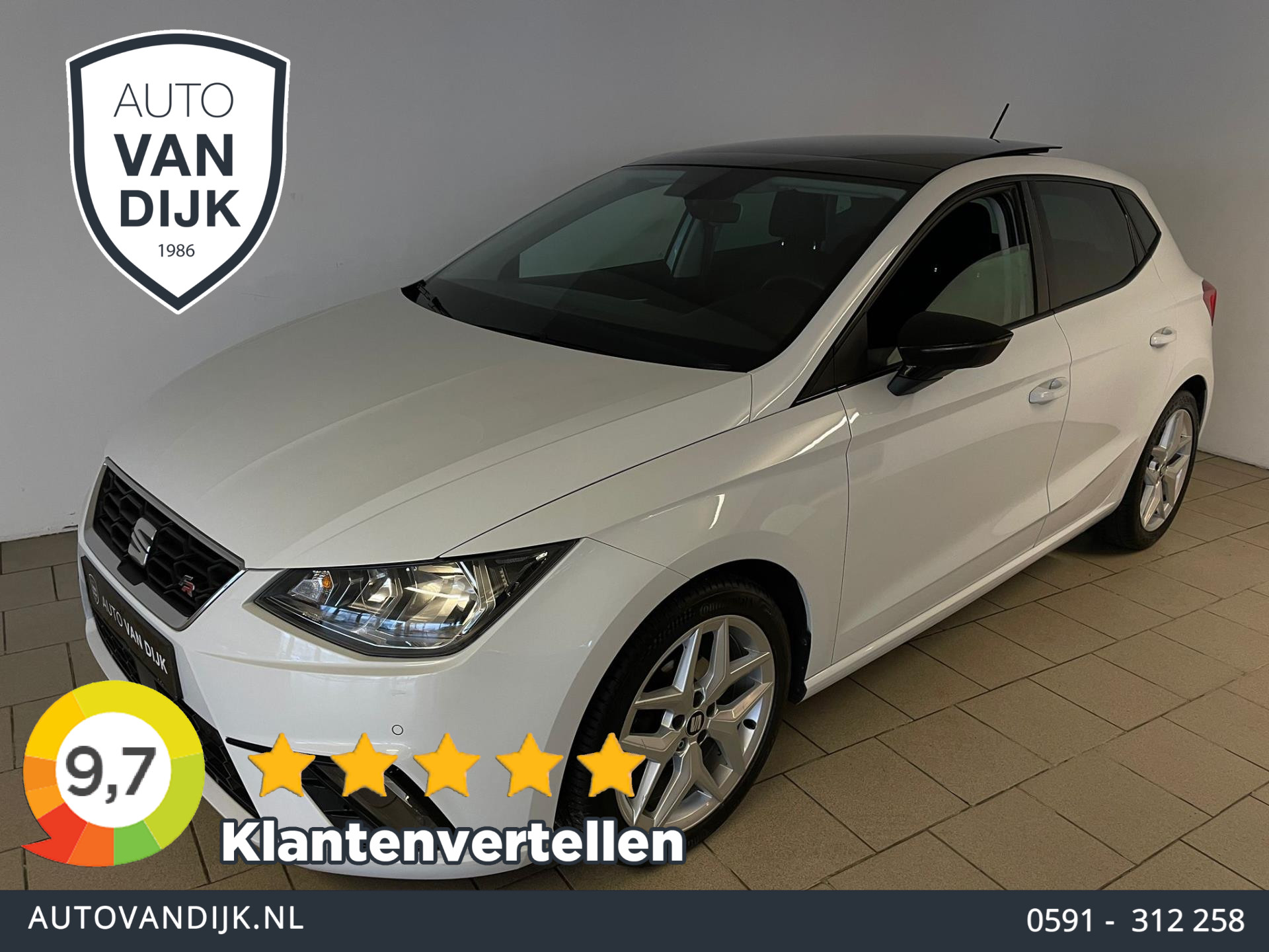 Seat Ibiza 1.0 TSI FR Business Intense PANO ECC 18 inch Velgen 2018 - voorkant