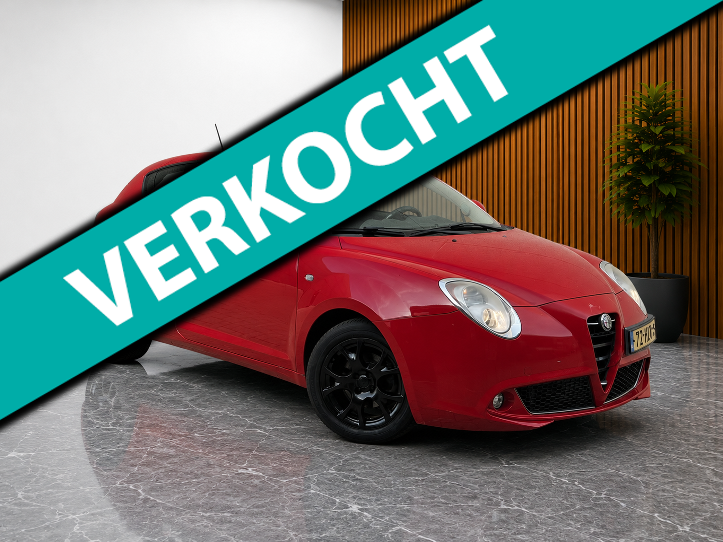 Alfa Romeo Alfa Mito 1.4 T Distinctive (AIRCO, CRUISE CONTROL, DNA, ELEKT RAMEN, NEDERLANDSE AUTO, ZWARTE VELGEN) 2009 - voorkant