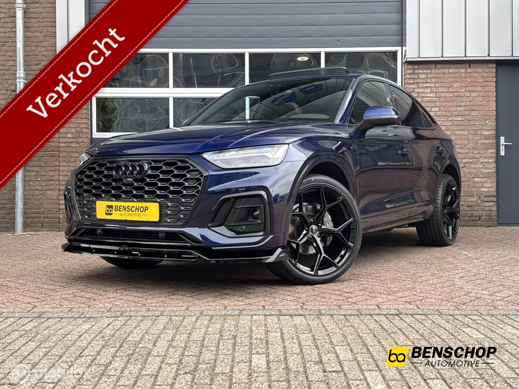 Audi Q5 Sportback 45 TFSI Qauttro S-line Competition Panodak Navi Carplay ACC Matrix LED Camera 2021 - voorkant