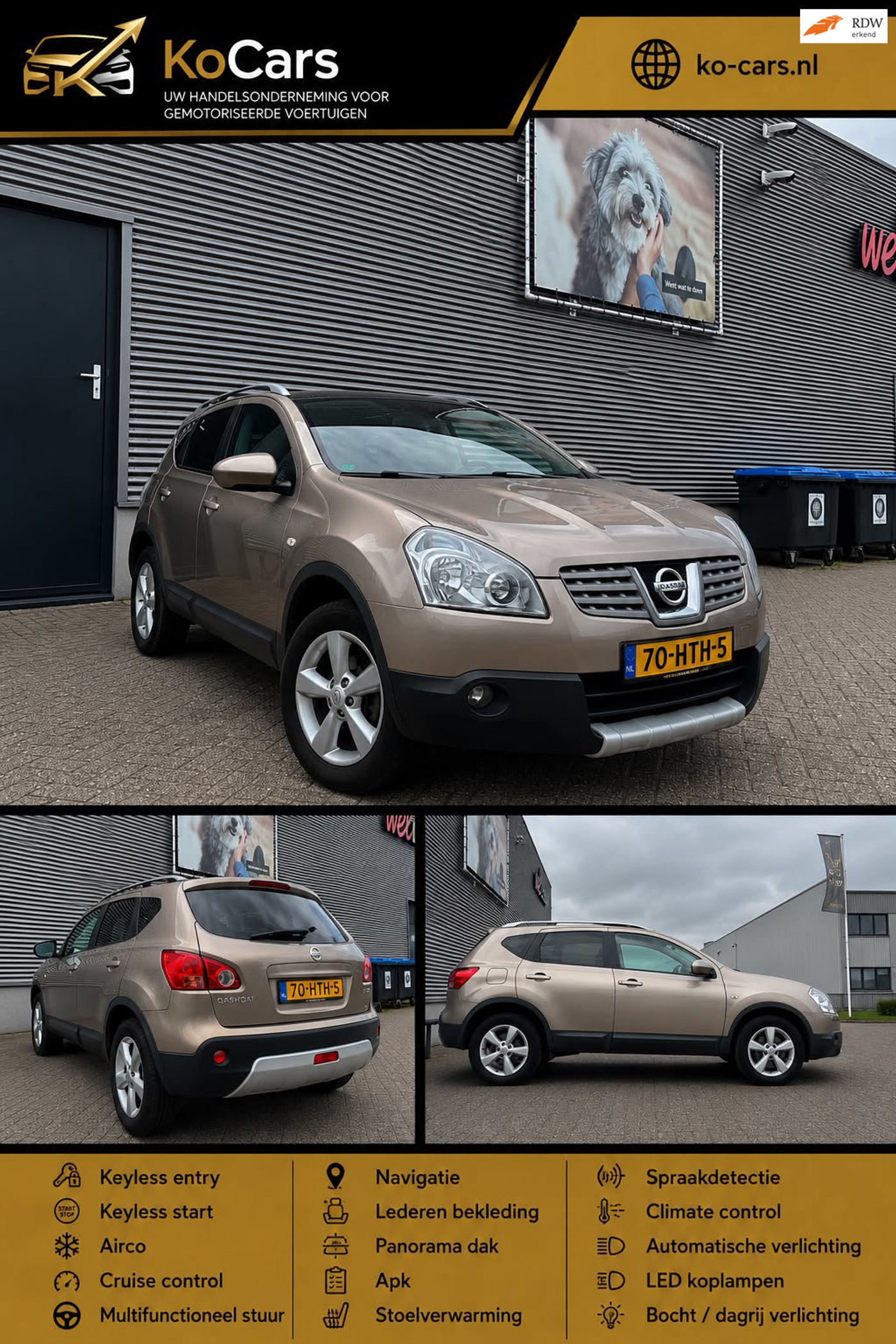 Nissan Nissan Qashqai / Apk / Airco / Tekna / Cruise / Panorama / Achteruitrijcamera 2009 - voorkant