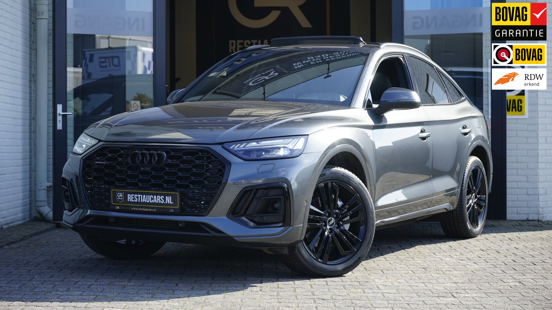 Audi Q5 Sportback 50 TFSIe 3x S-Line Black Optik AUTOMAAT|360 CAMERA|ACC|AMBIANCE|KEYLESS|MATRIX LED|PANORAMA|RS STOELEN|TREKHAAK 2021 - voorkant