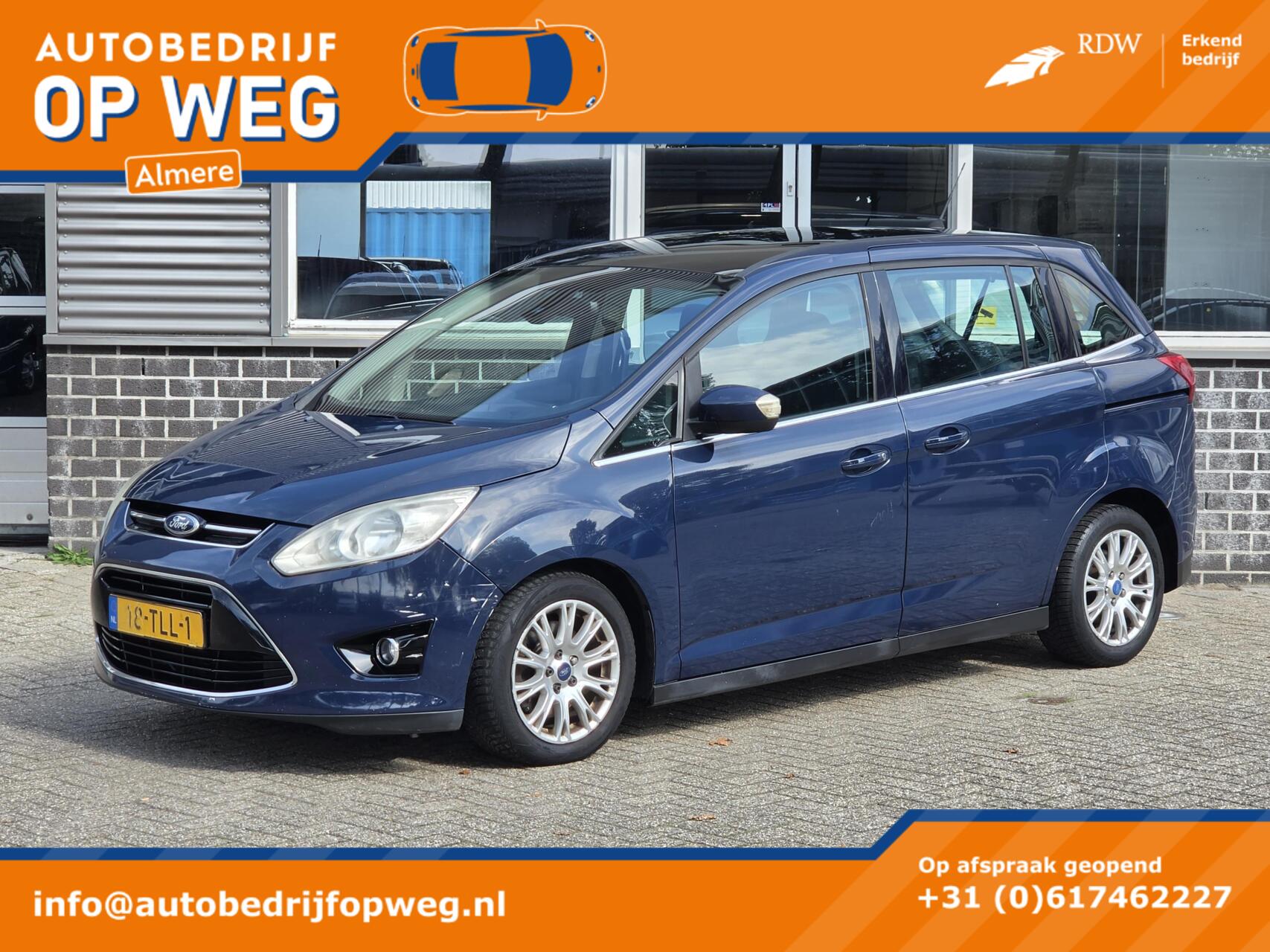 Ford Grand C-max 1.6 TDCi Titanium 7 persoons | Panoramadak | NAP | Handel/Export 2012 - voorkant