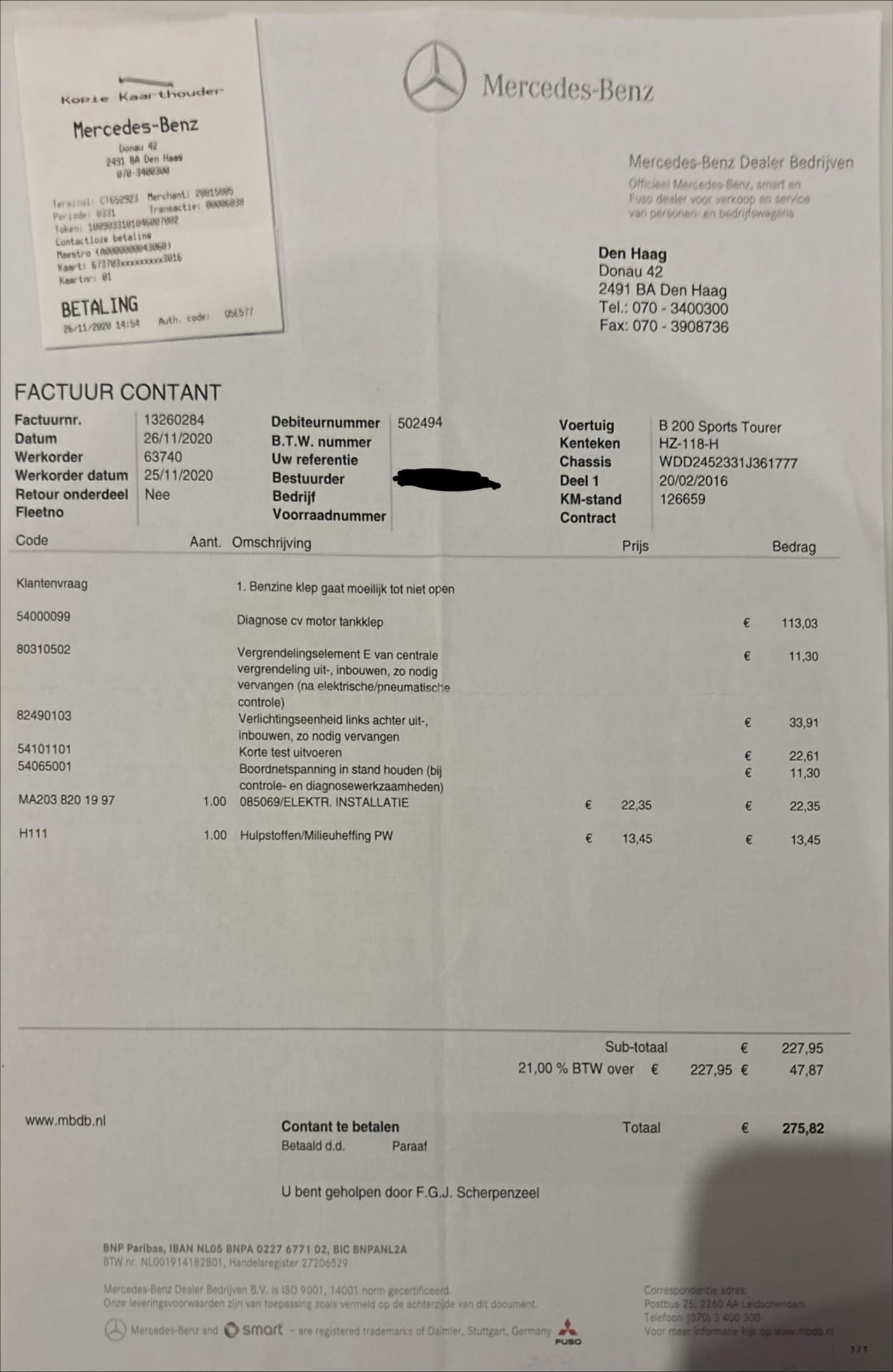 Foto van Mercedes-Benz B 200