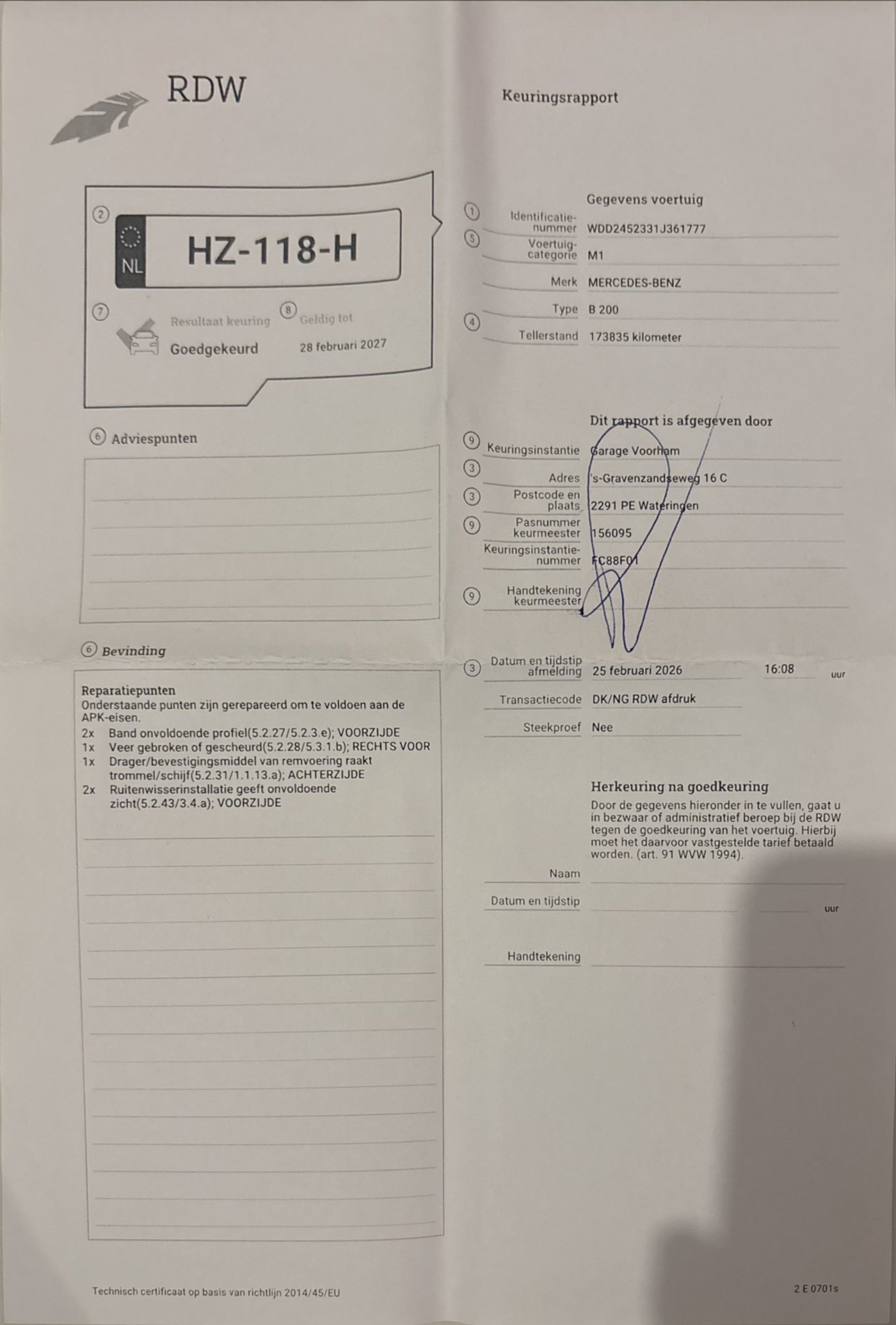 Foto van Mercedes-Benz B 200