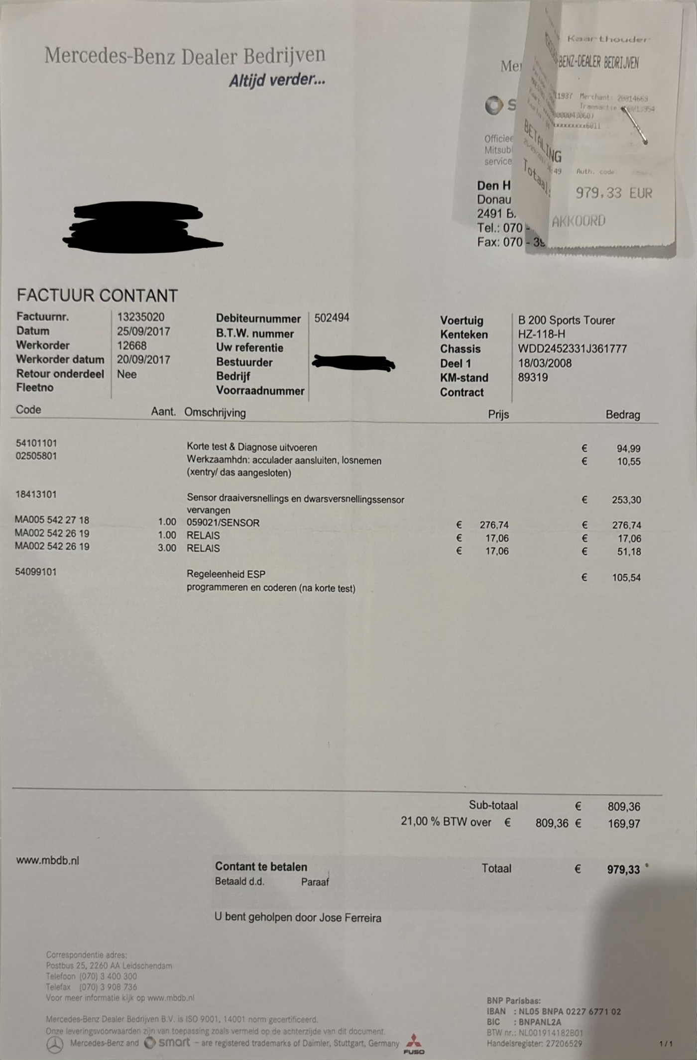 Foto van Mercedes-Benz B 200