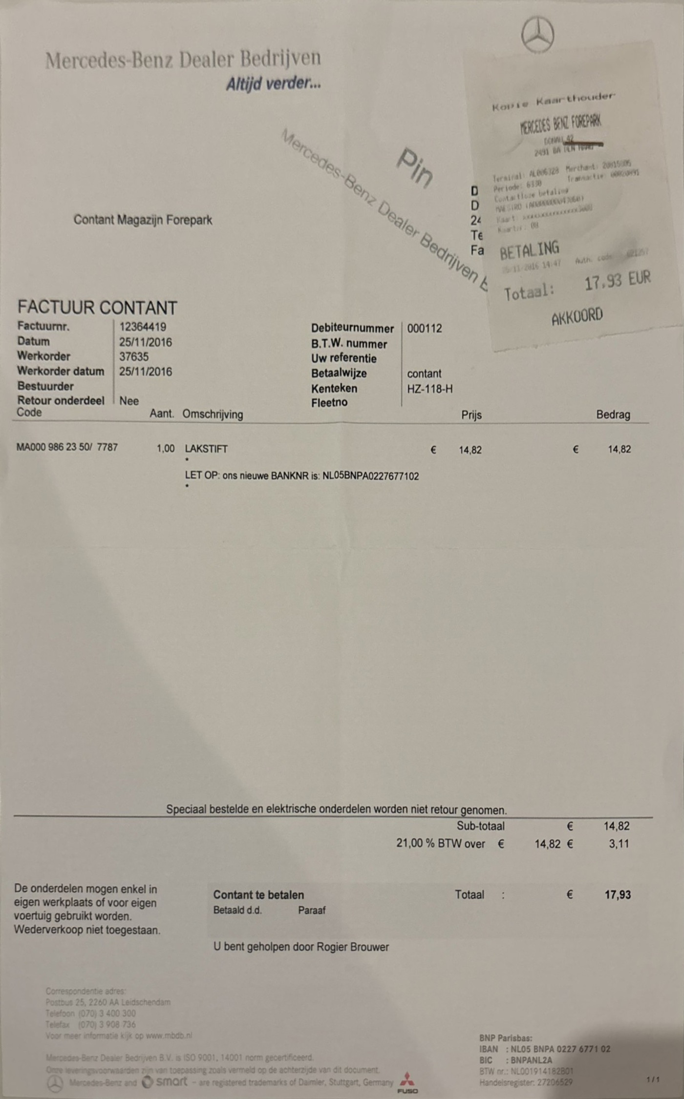 Foto van Mercedes-Benz B 200