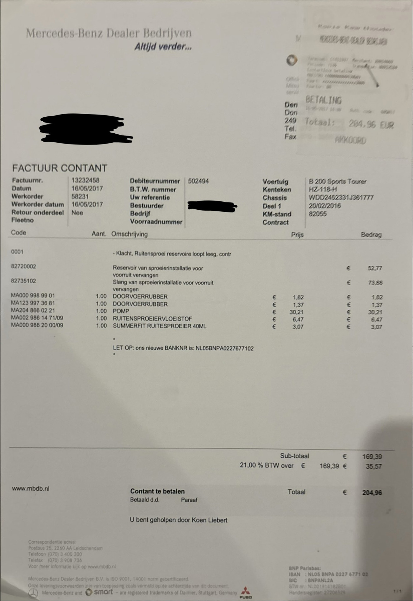 Foto van Mercedes-Benz B 200