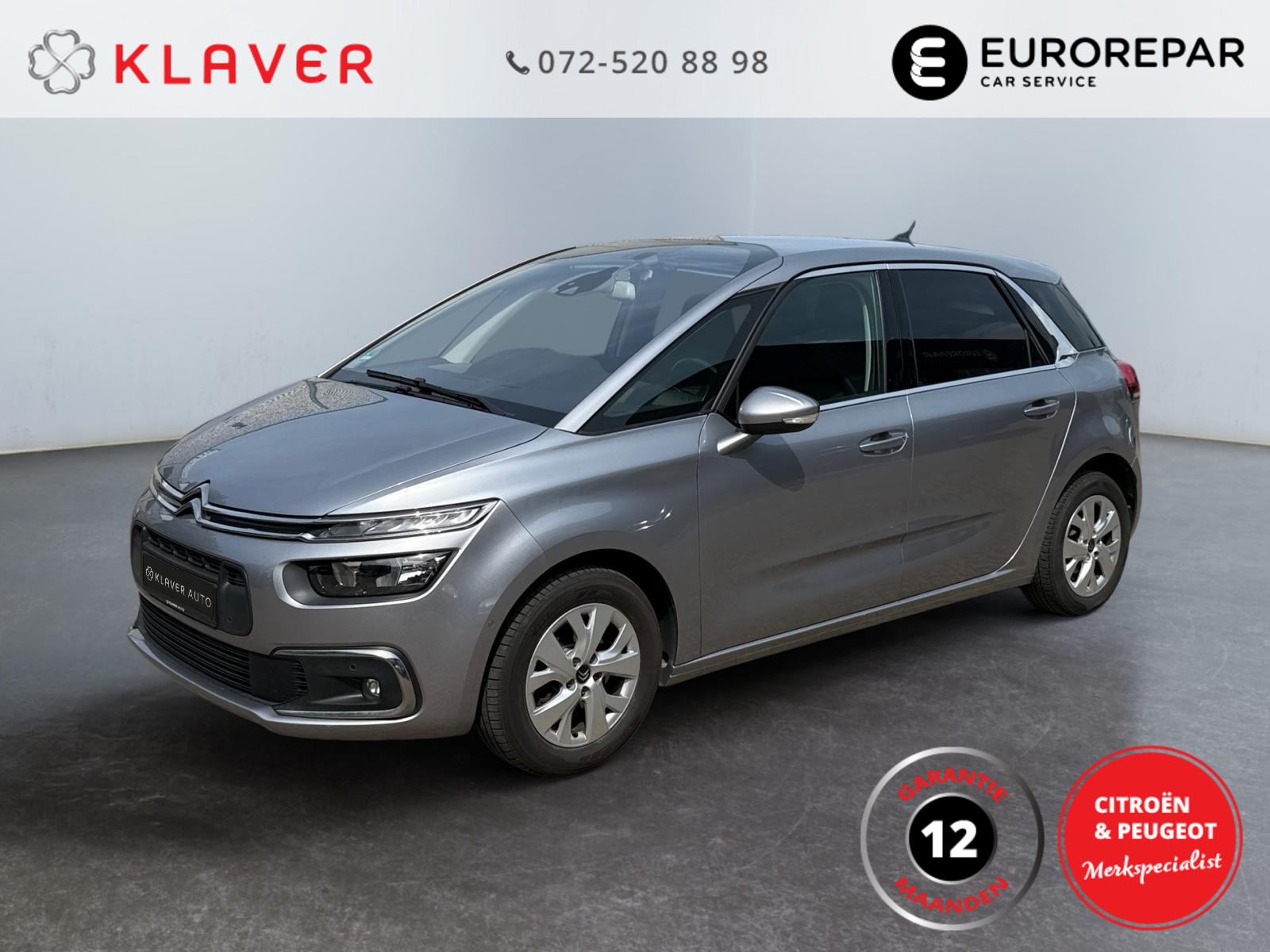 Citroen C4 Spacetourer 130PK Shine | Navi | Camera | Dodehoek | ACC 2018 - voorkant