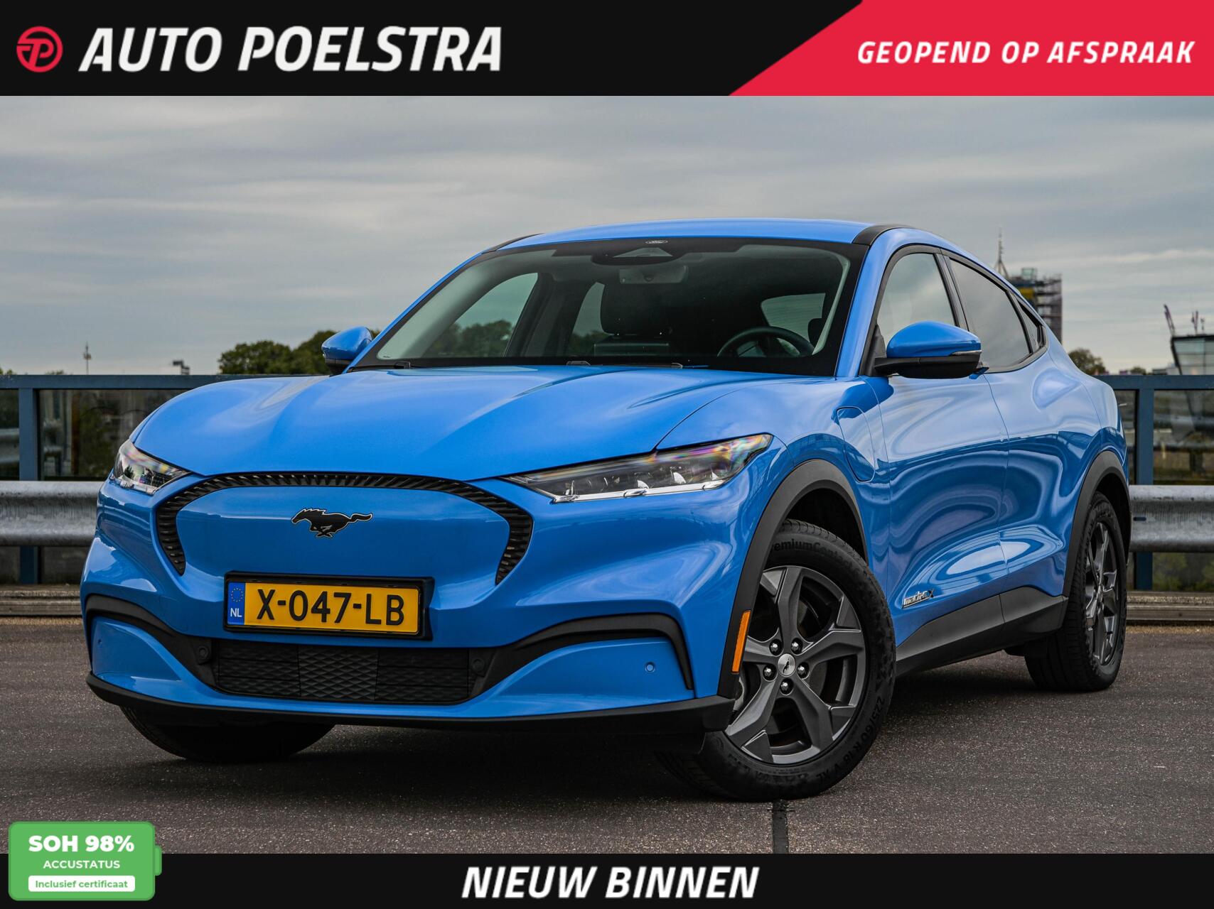 Ford Mustang Mach-e Extended RWD 98 kWh | SOH 97,5% | Camera | Leder | Keyless | ACC | Apple Carplay/Android Auto | Stoel-/Stuurverwarming | 18" | Dealeronderhouden 2023 - voorkant