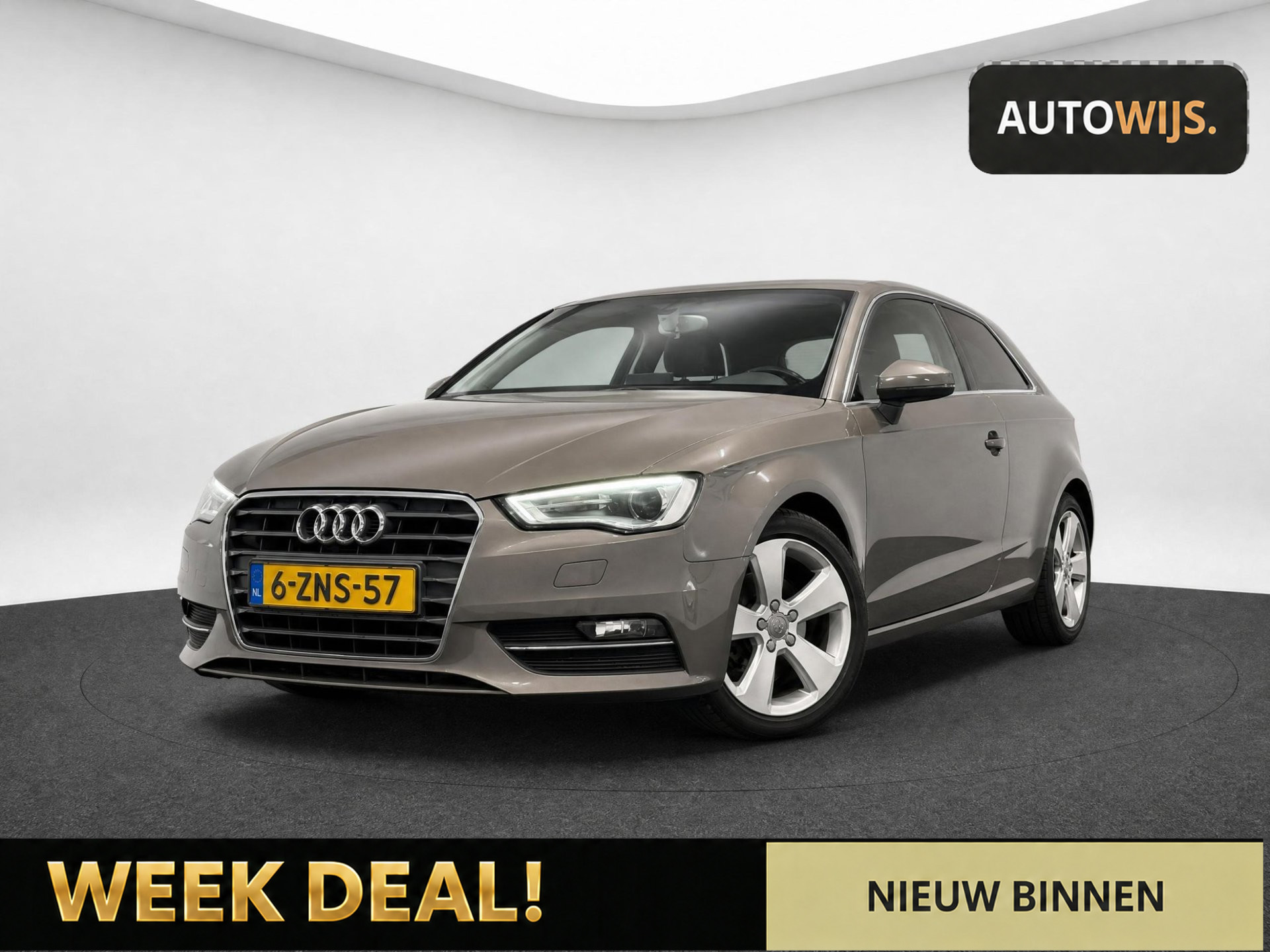 Audi A3 1.4 TFSI Ambition Pro Line S|AUT|CLIMA|NAVI|STOELVERW|HALF LEER 2014 - voorkant