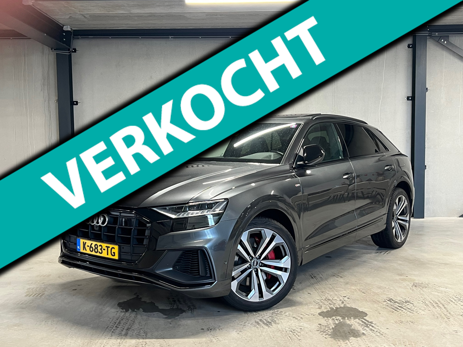Audi Q8 55 TFSI E 55 TFSI e quattro Pro Line S - Pano - B&O Audio - Trekhaak - Ambiente Lichtpakket - Matrix Led - Privacy Glass 2021 - voorkant