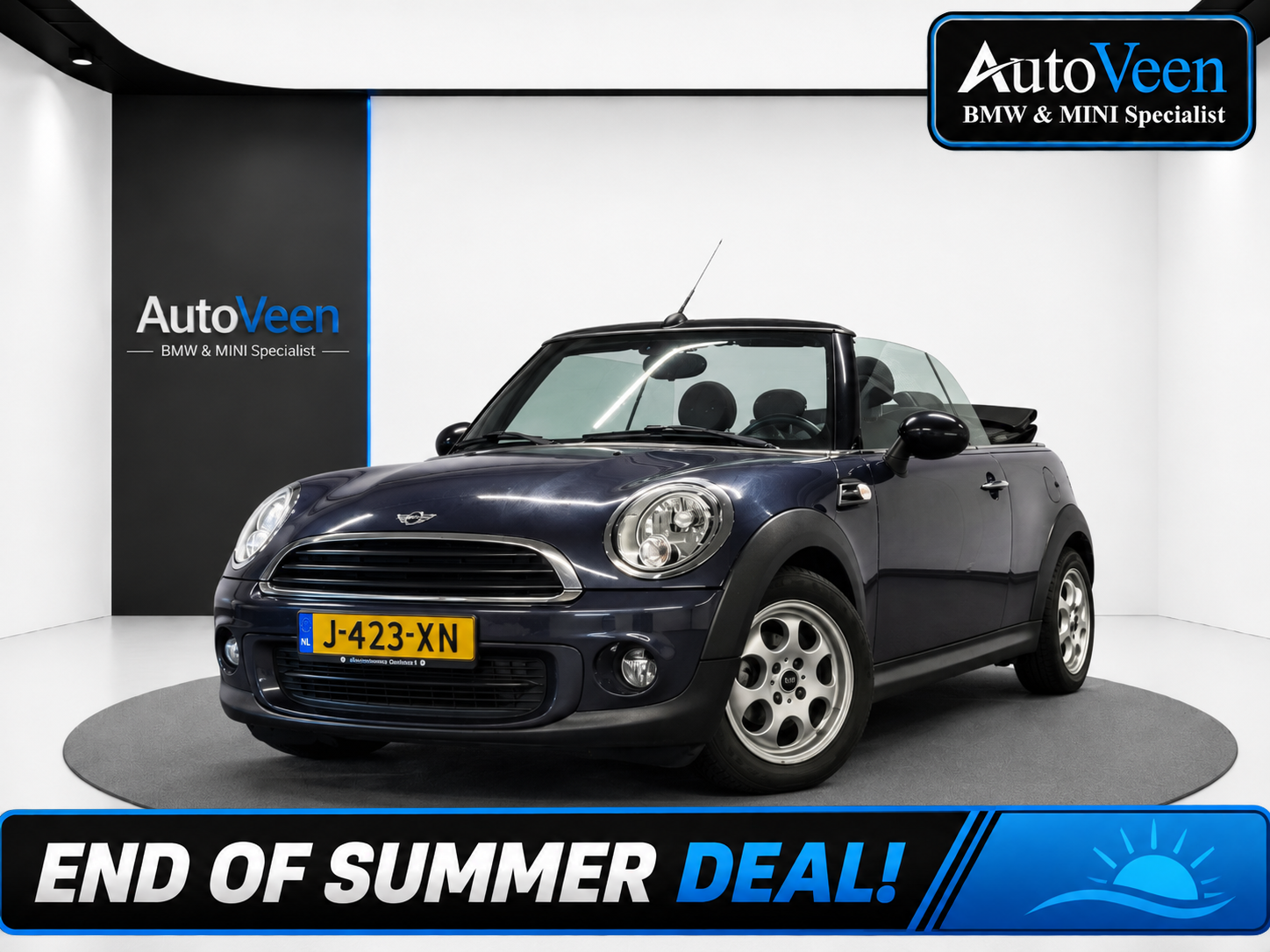 Mini Mini Cabrio 1.6 One Salt (STOELVERWARMING, NAVI, HALF LEDER, PARKEERSENSOREN, GOED ONDERHOUDEN) 2014 - voorkant