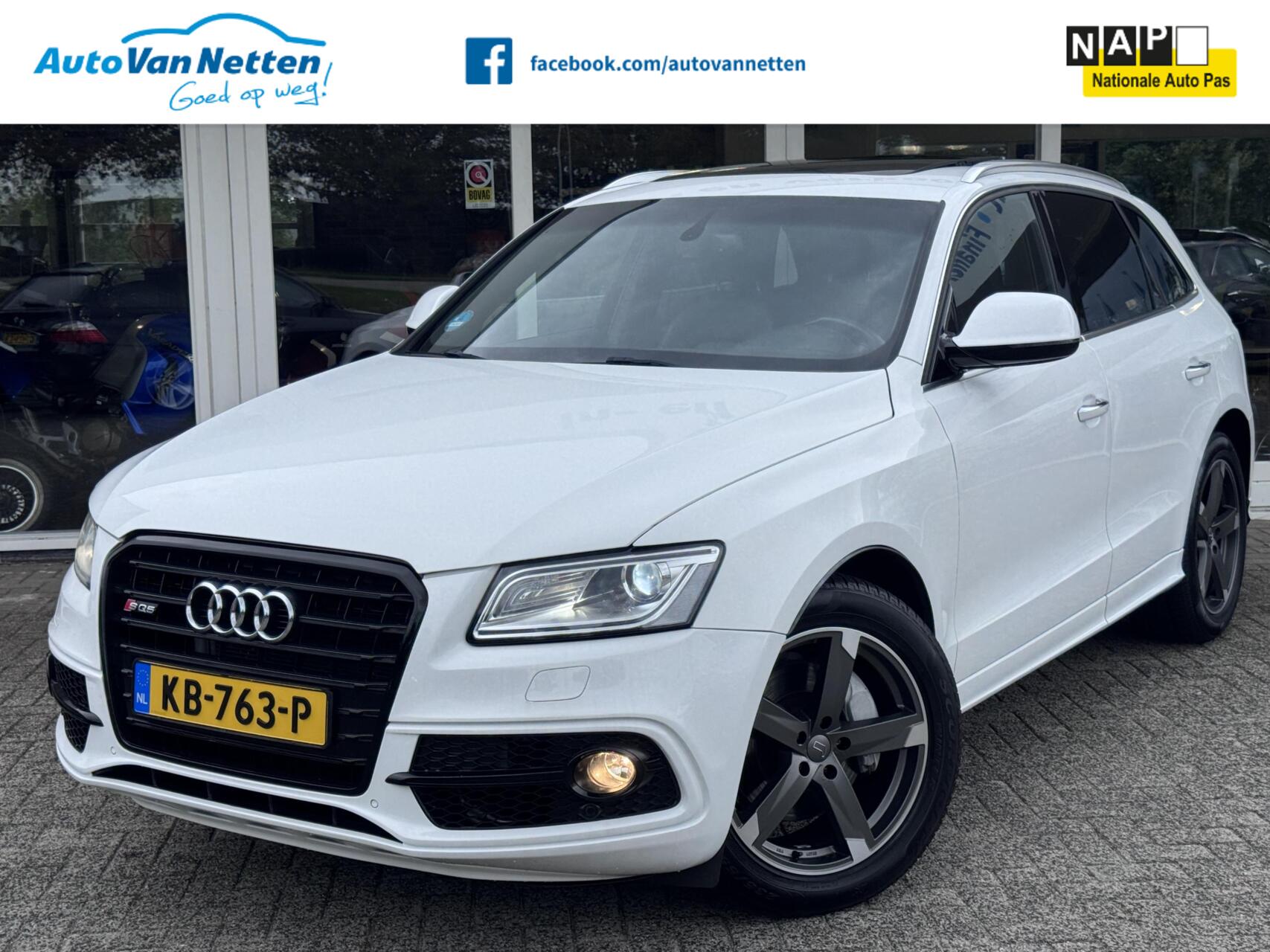 Audi Q5 3.0 TFSI 272pk quattro Automaat,S-Line!19"lmv,Xenon,Leder,Panodak,Pdc, 2015 - voorkant