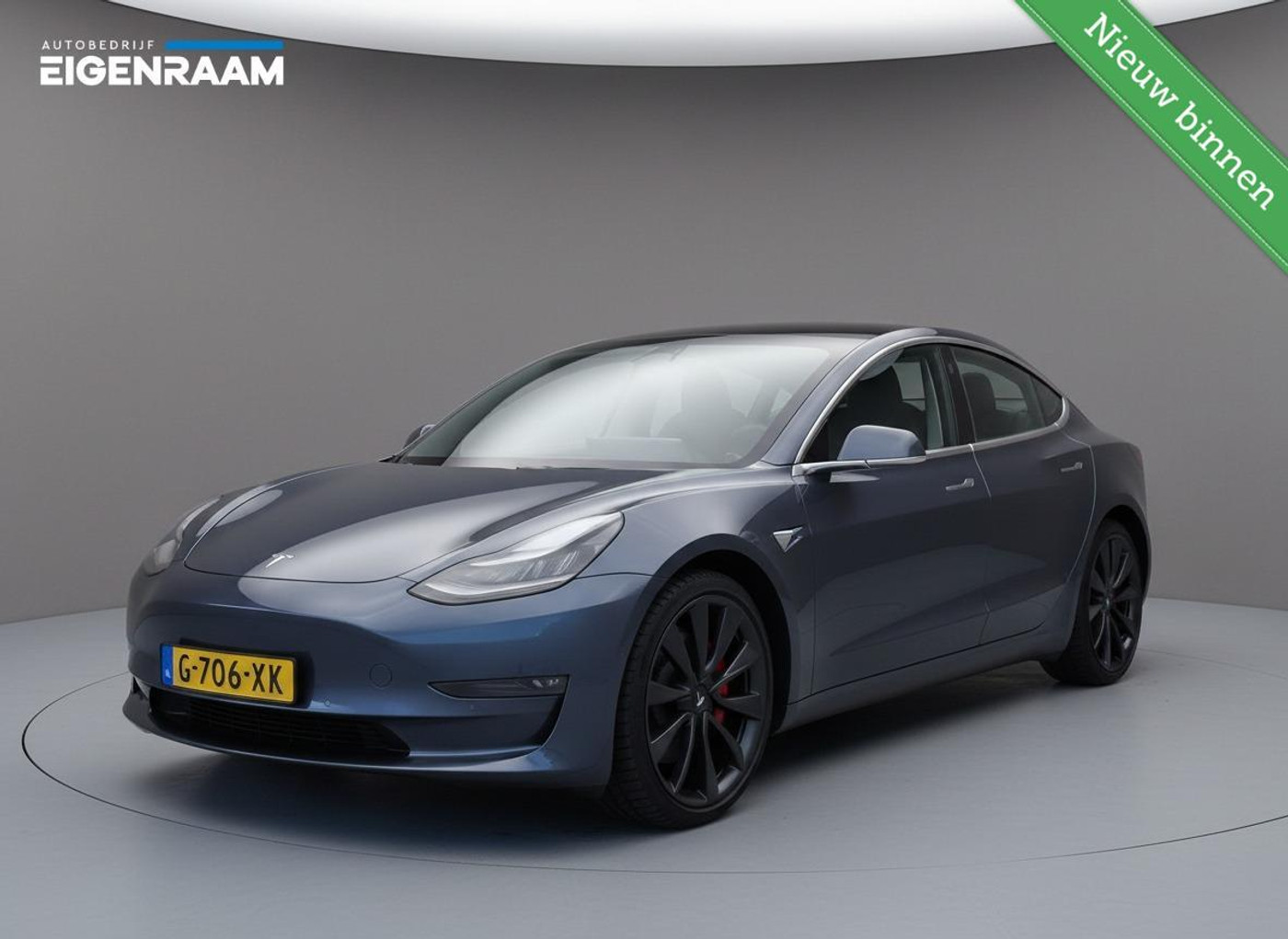 Tesla Model 3 Performance AWD 75kWh SOH 89,4%| Panoramadak | Leder | NL Auto | 463 PK 2019 - voorkant