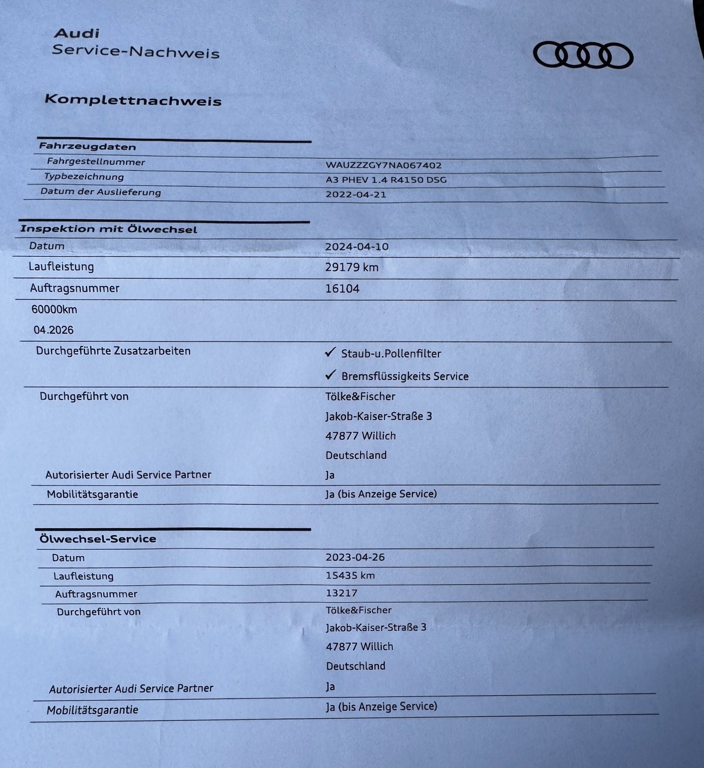 Foto van Audi A3 Sportback