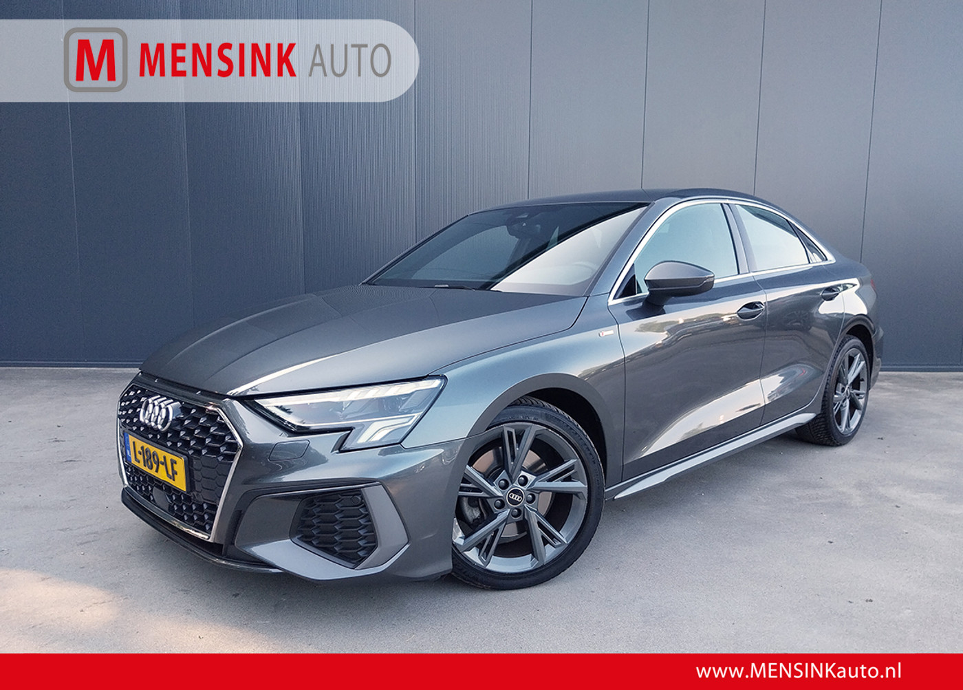 Audi A3 Limousine 30 TFSI S LINE 1e EIGENAAR VIRTUAL COCKPIT 18 INCH ECC CRUISE NAVI LED HALF LEER 2021 - voorkant