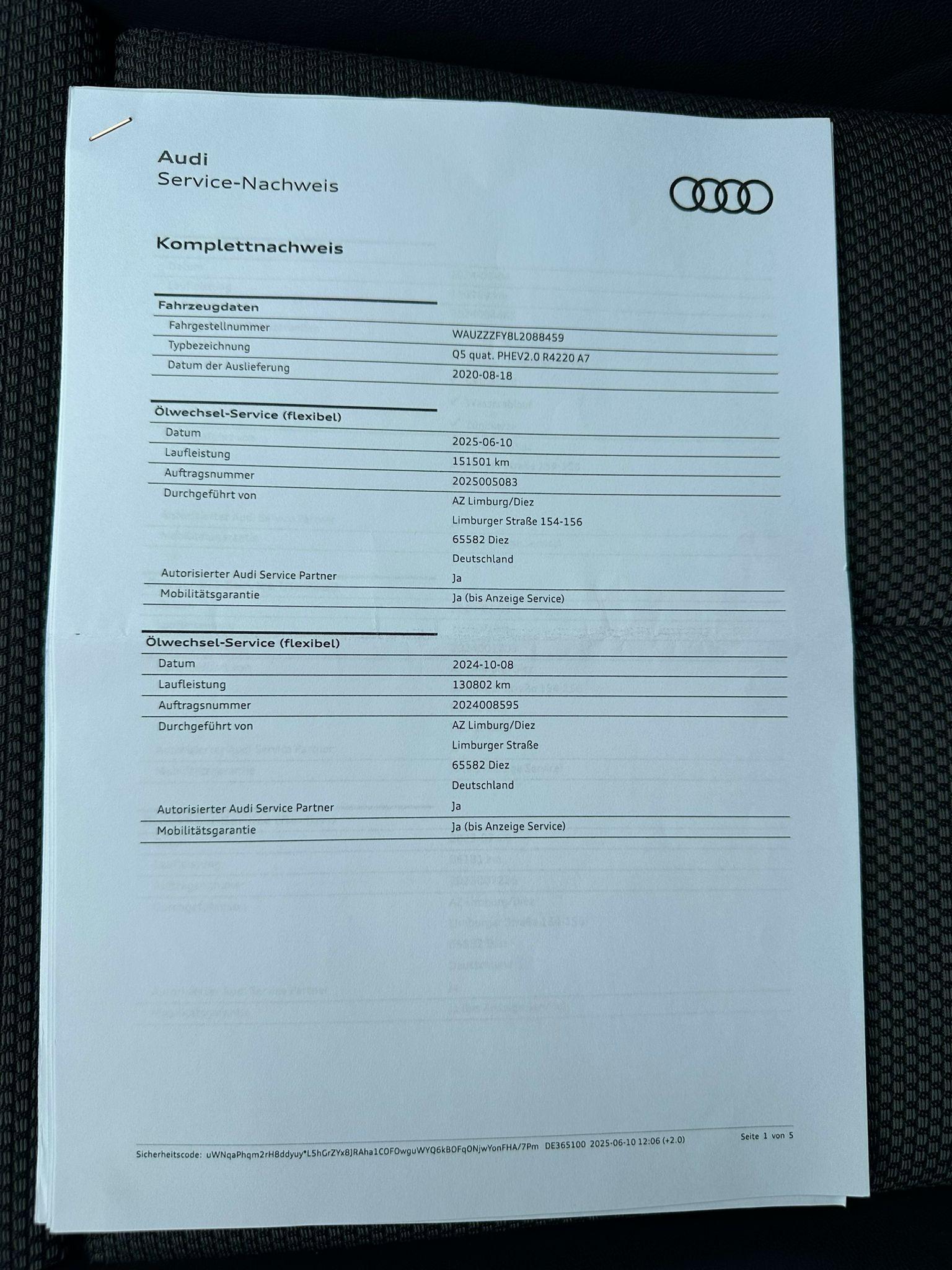Foto van Audi Q5 50 TFSI E