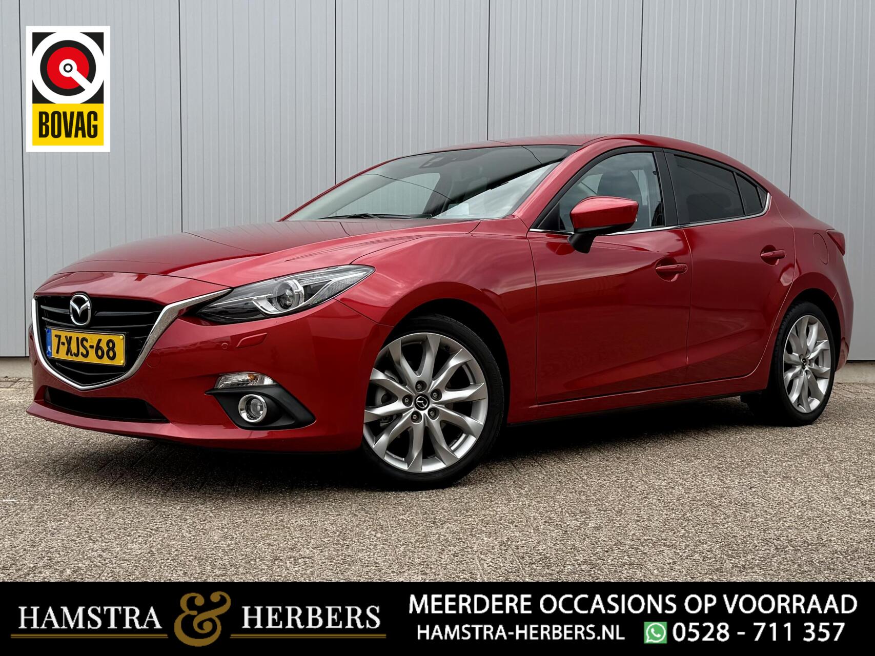 Mazda Mazda3 2.0 GT-M head up, navi, leder, cruise, dieprood 2014 - voorkant