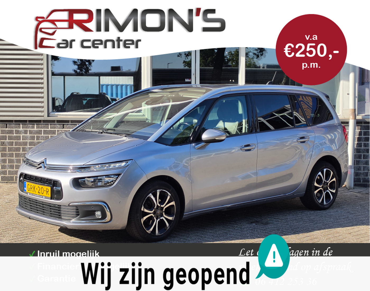 Citroen C4 Spacetourer 1.2 PureTech Shine Automaat 7p Camera Navi Stoelmassage 2020 - voorkant