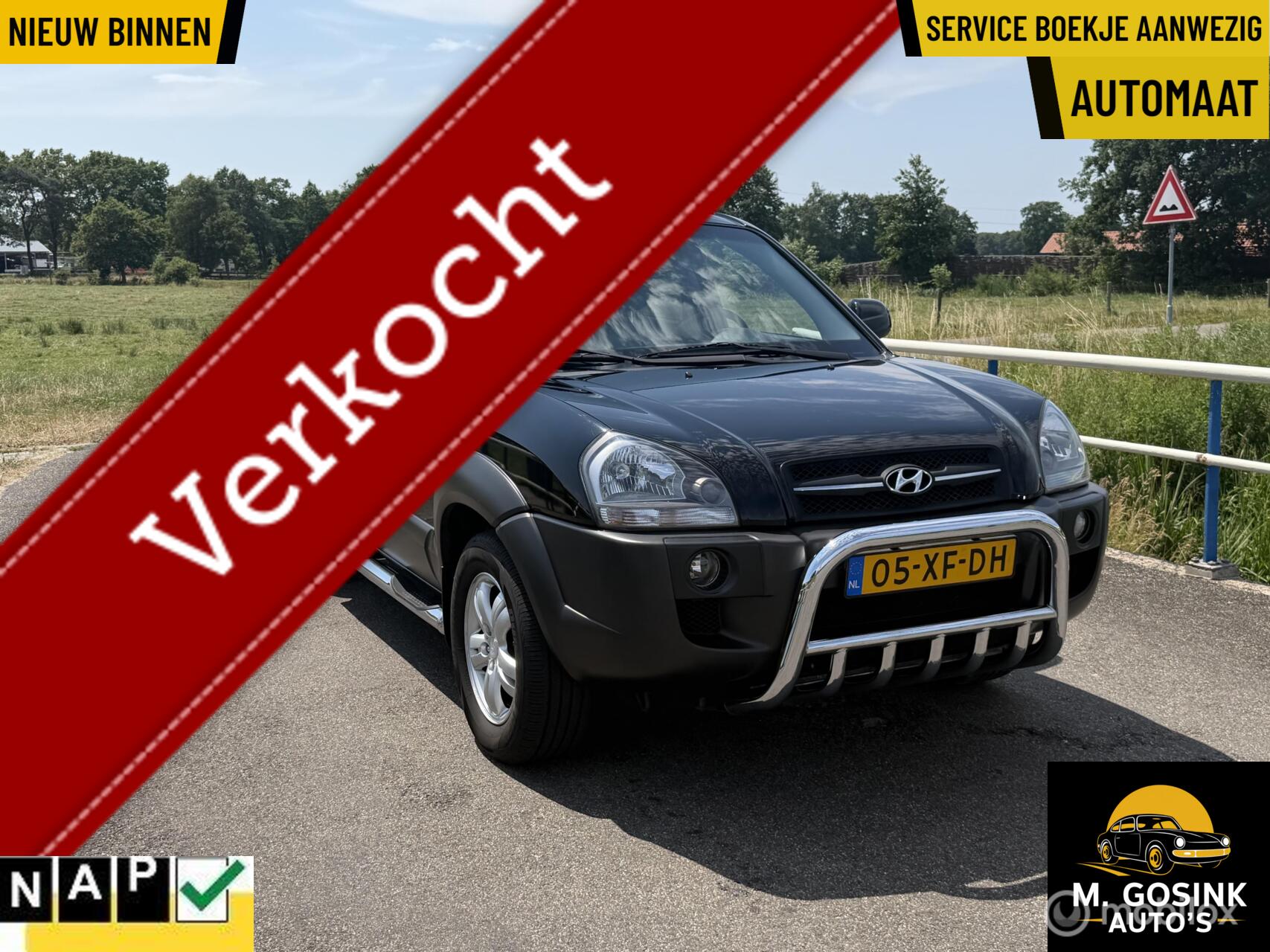 Hyundai Tucson 2.7 V6 4WD 137km Nap Airco Trekhaak Automaat 2007 - voorkant