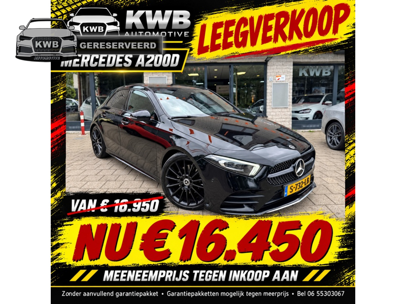 Mercedes-Benz A 200 D 200d Panoramadak Amg Pakket Matrix Led 2019 - voorkant