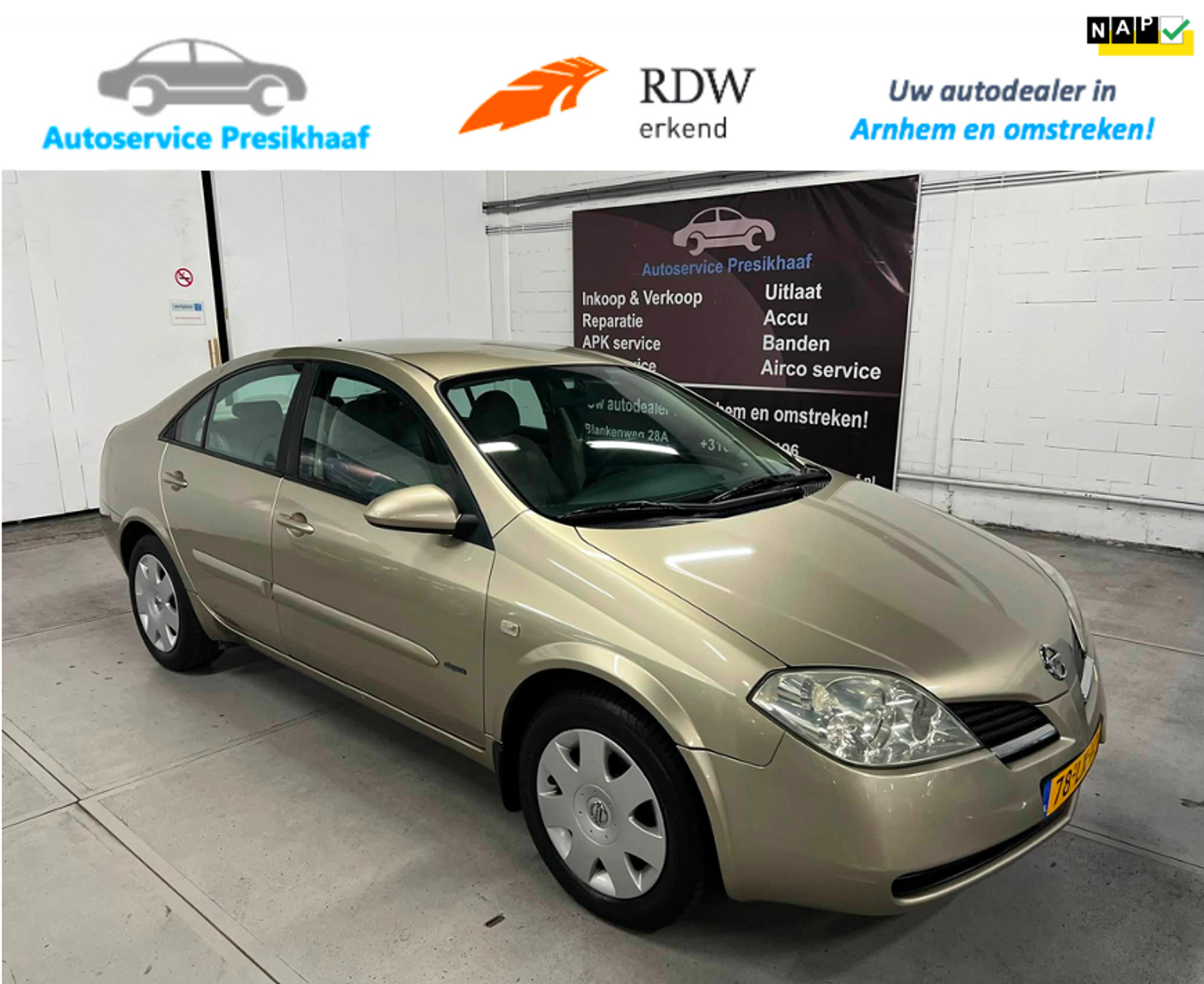 Nissan Nissan Primera 1.8 Visia Style CAMERA / NAP / TREKHAAK 2003 - voorkant