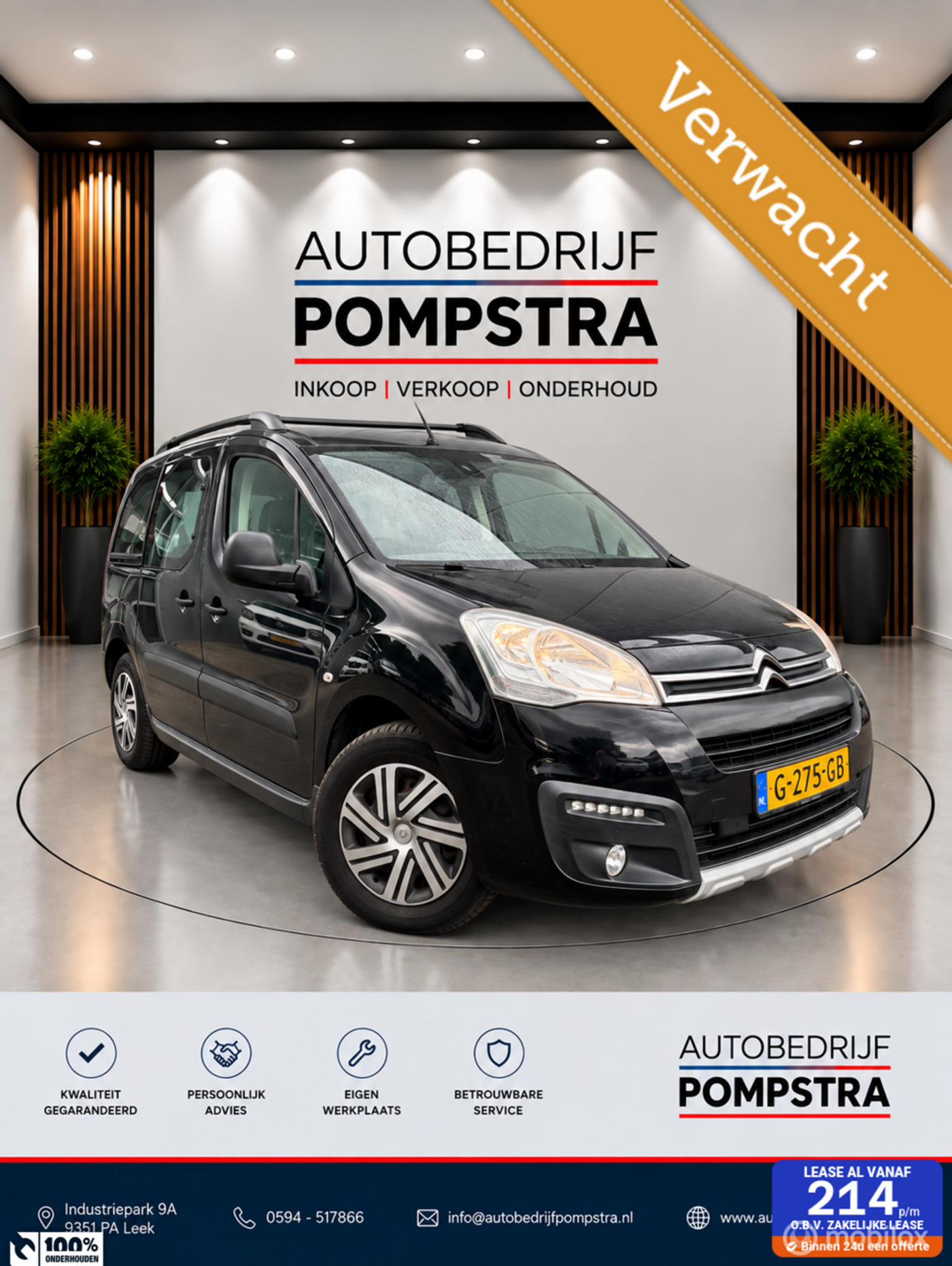 Citroen Berlingo 1.2 PureTech 110 PK Feel  NAVI/PDC/TREKH 2018 - voorkant