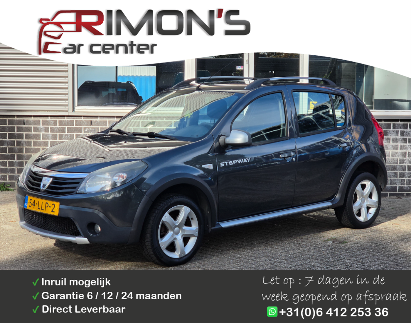 Dacia Sandero 1.6 Stepway Koppeling Zit Hoog Airco Apk Tm 05-2027 2010 - voorkant