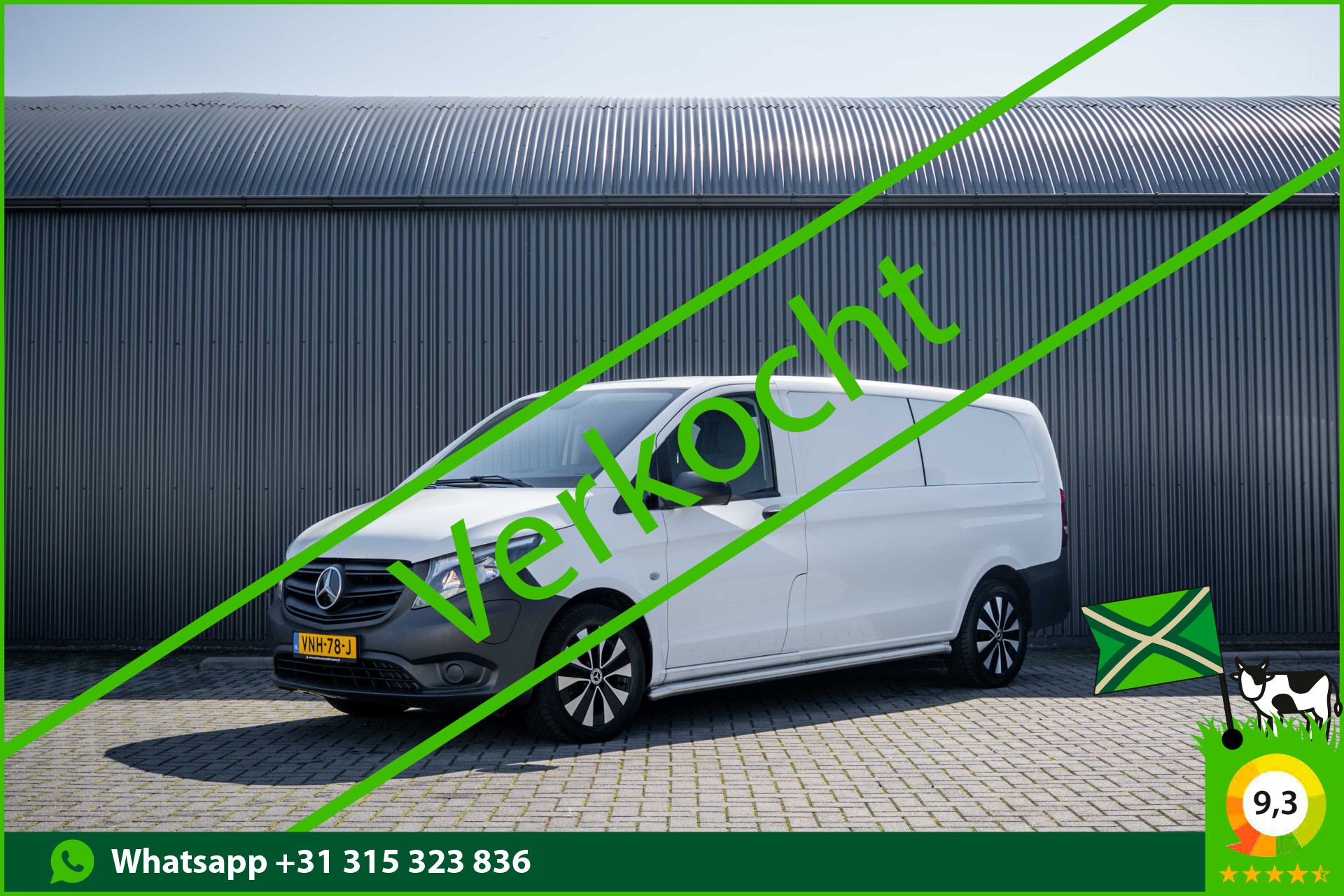 Mercedes-Benz Evito Tourer | 90KWH | WLPT 367KM | Volledig Elektrisch | SOH 97.5% | Camera | Navi | Stoelverw. | Airco | 3-Zits 2022 - voorkant