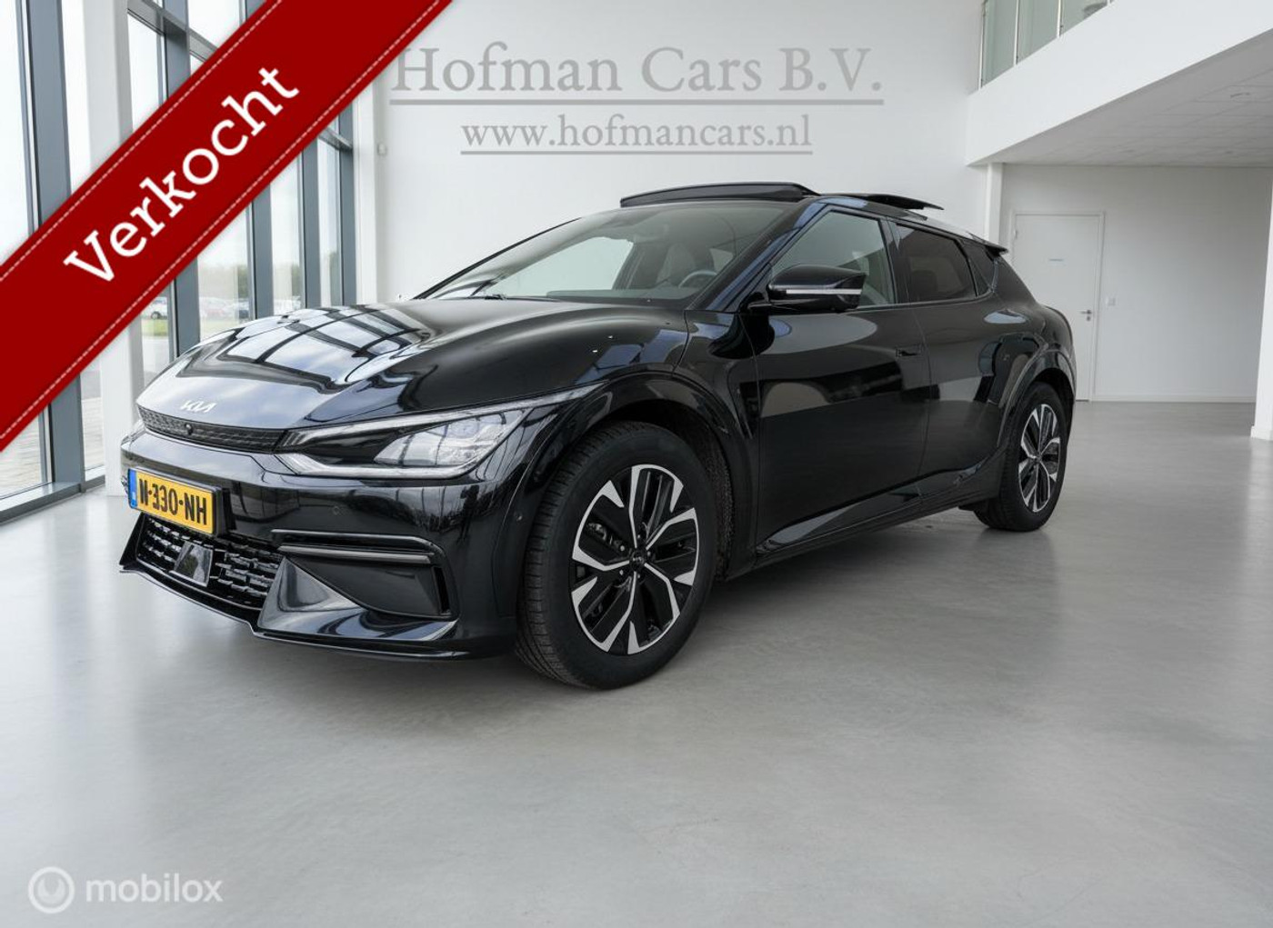 Kia Ev6 GT-Line 77.4 kWh | Zwart | Trekhaak | Panoramadak | 360° Camera | SOH 100 2021 - voorkant