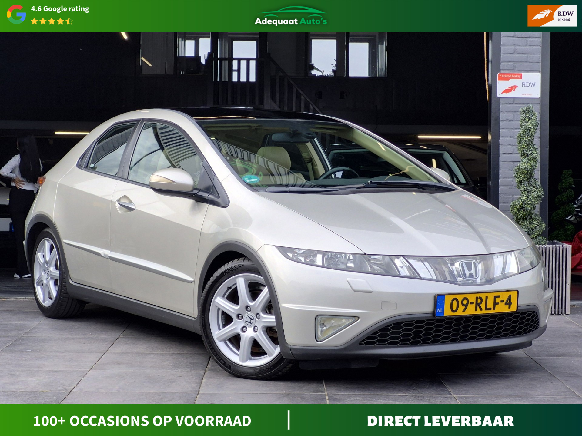 Honda Civic 5 DR 1.8 Sport|AUT|APK|Airco|PDC|Stoel VW|Cruise|PANO 2008 - voorkant