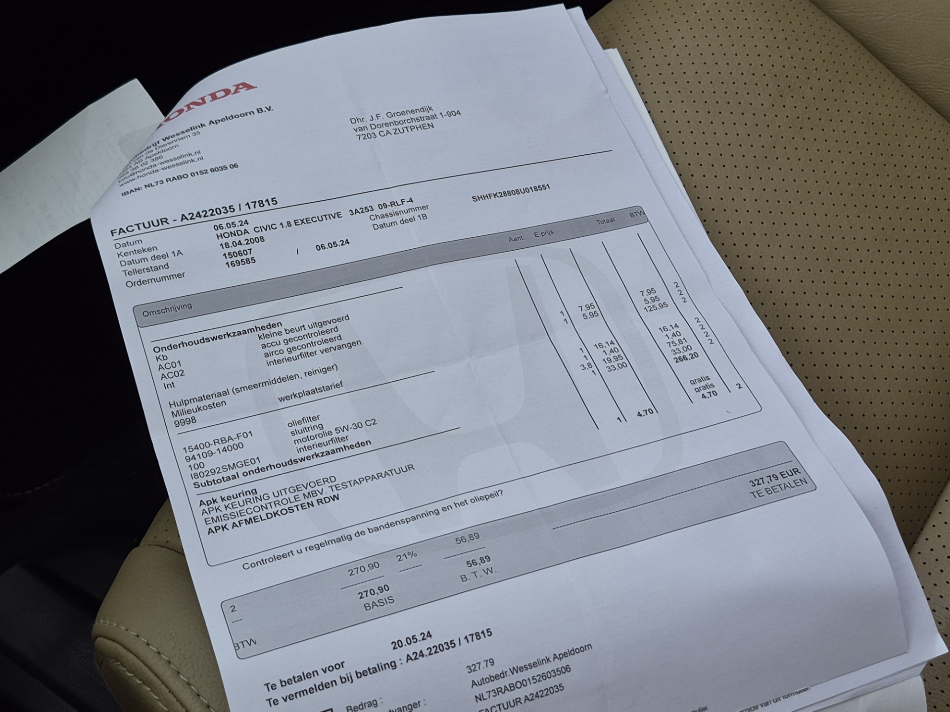 Foto van Honda Civic 5 DR