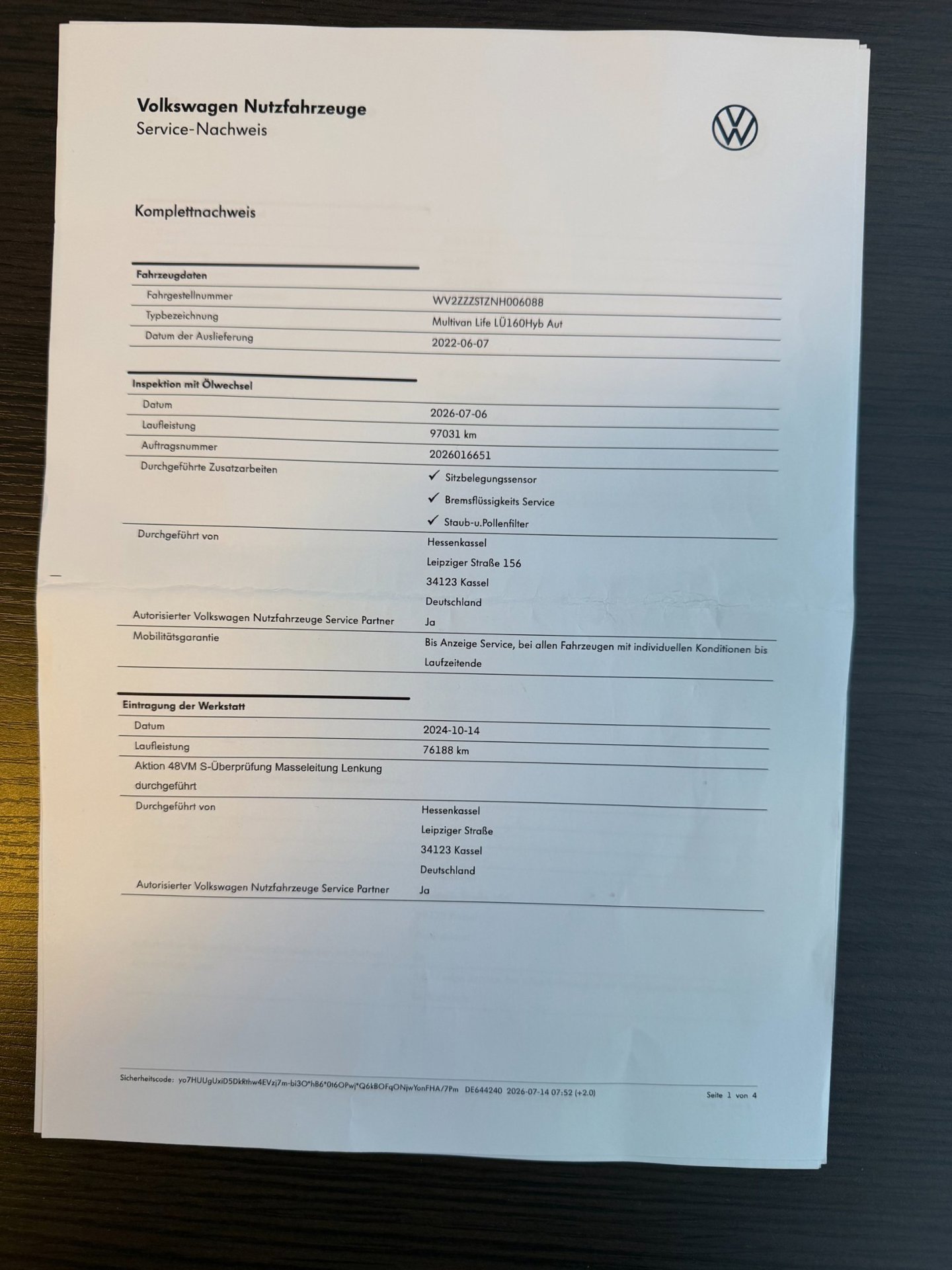 Foto van Volkswagen Multivan