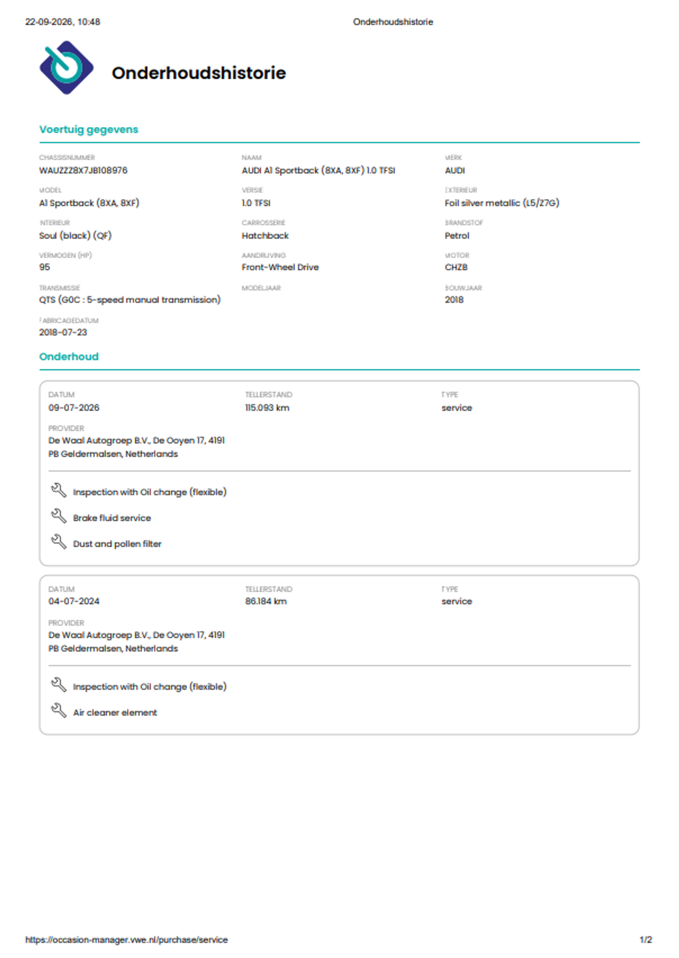 Foto van Audi A1 Sportback