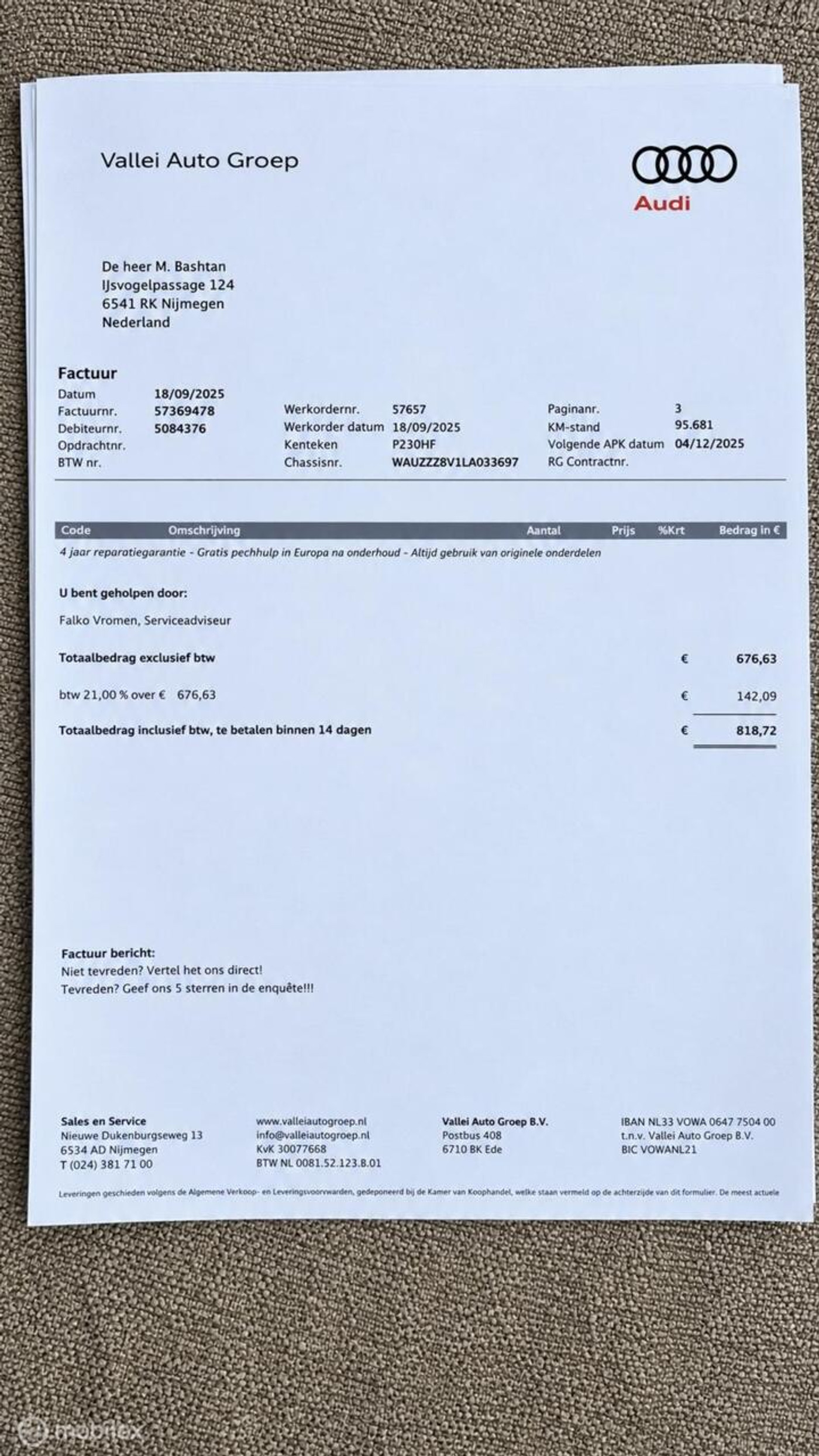 Foto van Audi A3 Sportback