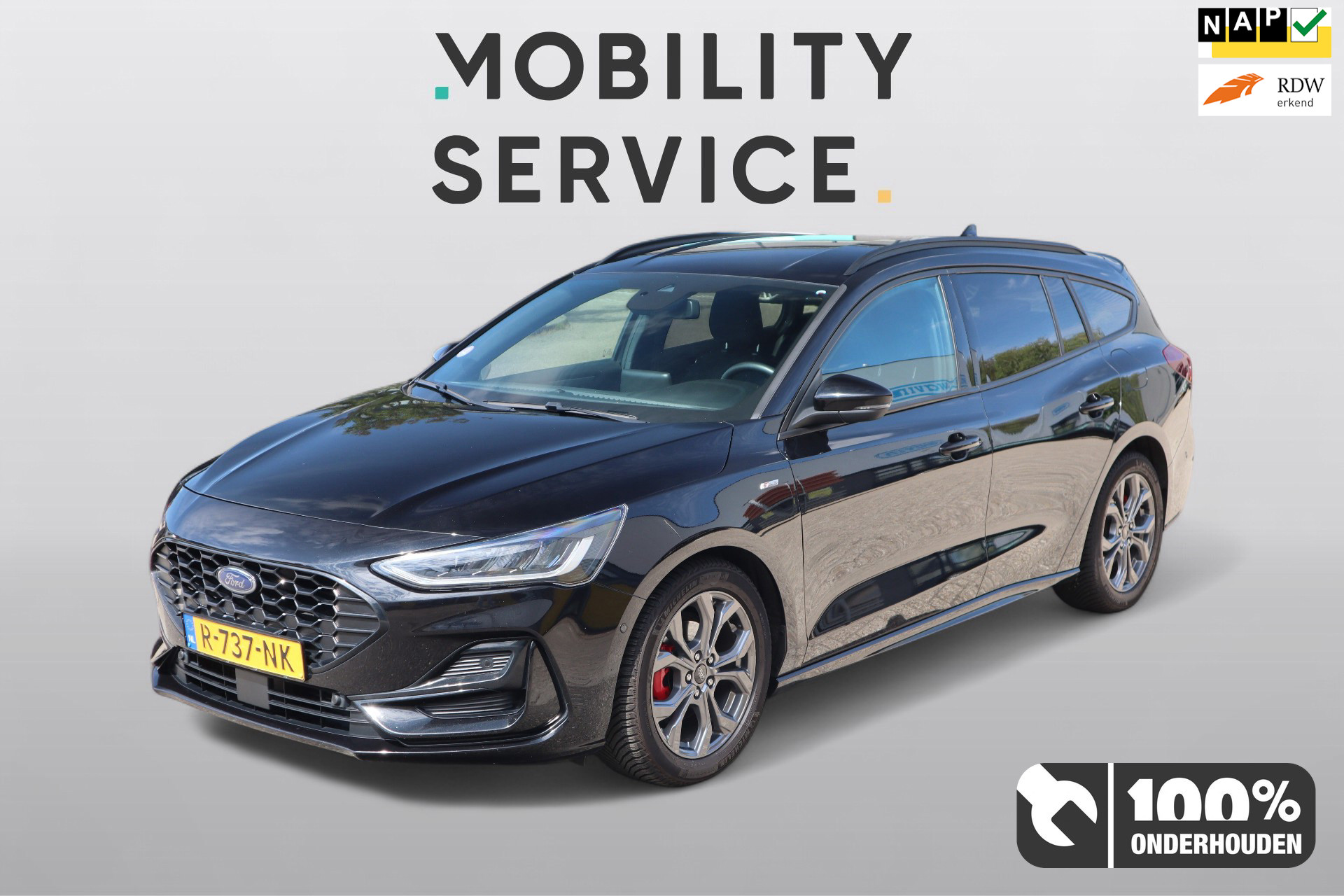 Ford Focus Wagon 1.0 EcoBoost Hybrid ST Line Style LED Virtual Clima Lane ass. Dealeronderh. 2022 - voorkant
