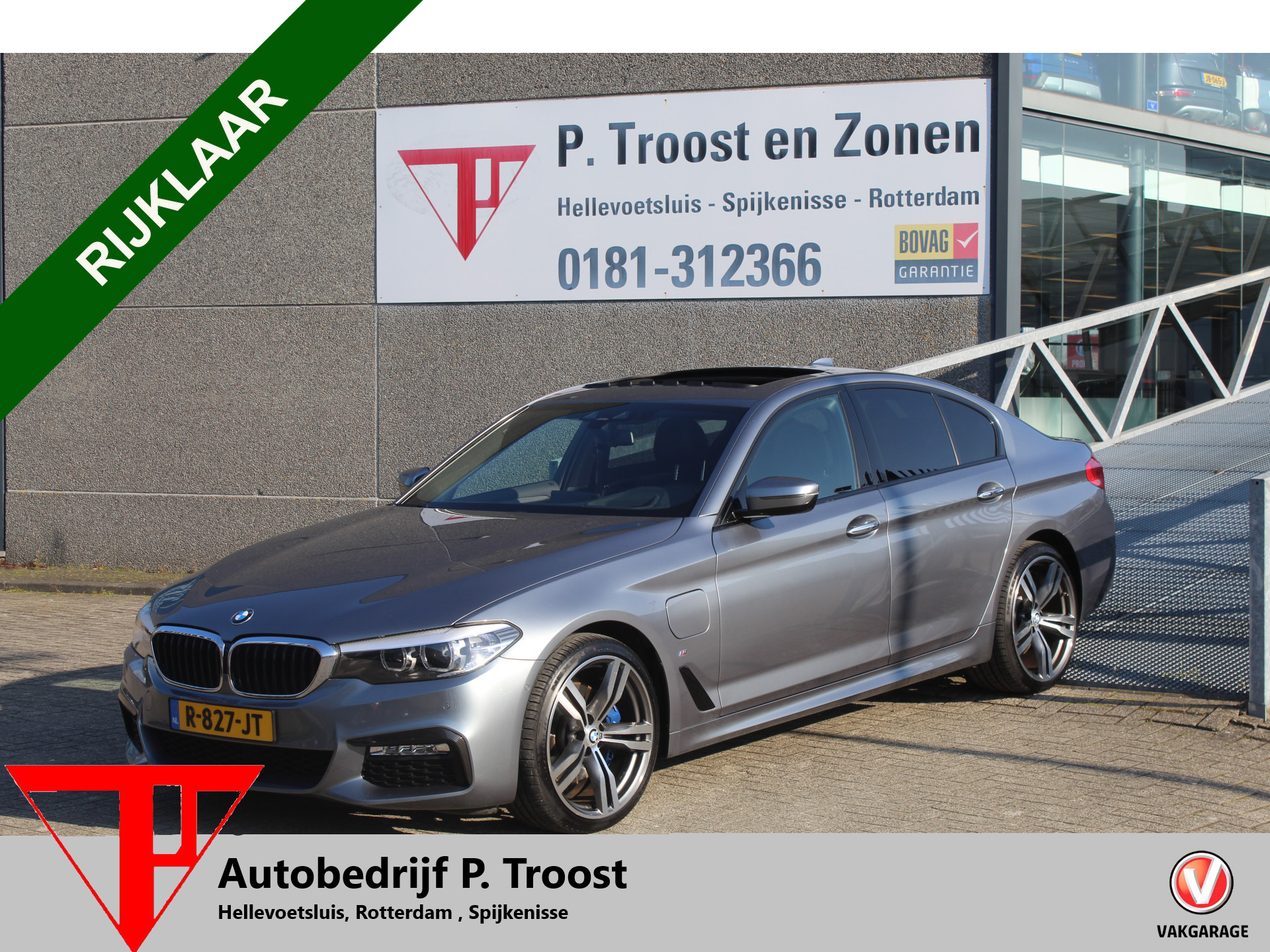 BMW 530e Iperformance 530e iPerformance Executive M-Sport Panoramadak/Head-Up Display/Apple carplay/Sfeerverlichting/Navigatie/Achteruitrijcamera/Stoelverwarming/Parkeersensoren Voor+Achter/Cruise Control/Sport Stoelen/Voorstoelen Elektrisch/Elektrische achterklep 2018 - voorkant