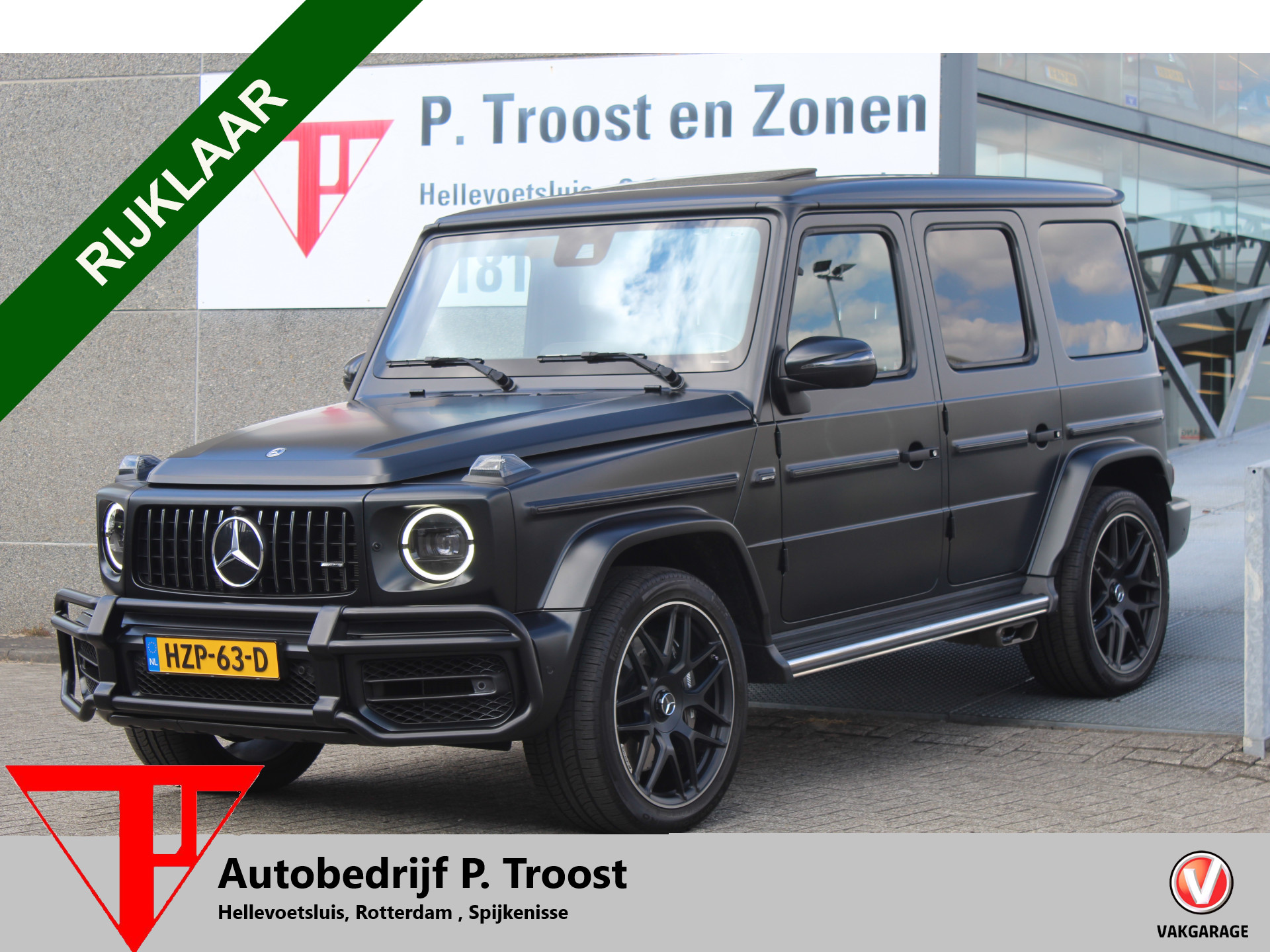 Mercedes-Benz AMG G 63 63 AMG Manufaktur/Night pakket/Magno matt/Panoramadak/Burmester/Sfeerverlichting/Entertainment schermen/Akrapović/AMG active ride control/Elektrisch verstelbare stoelen met memory + massage/Stoel verwarming + koeling/360° camera/voorruitverwarming/IWC/Ala 2022 - voorkant