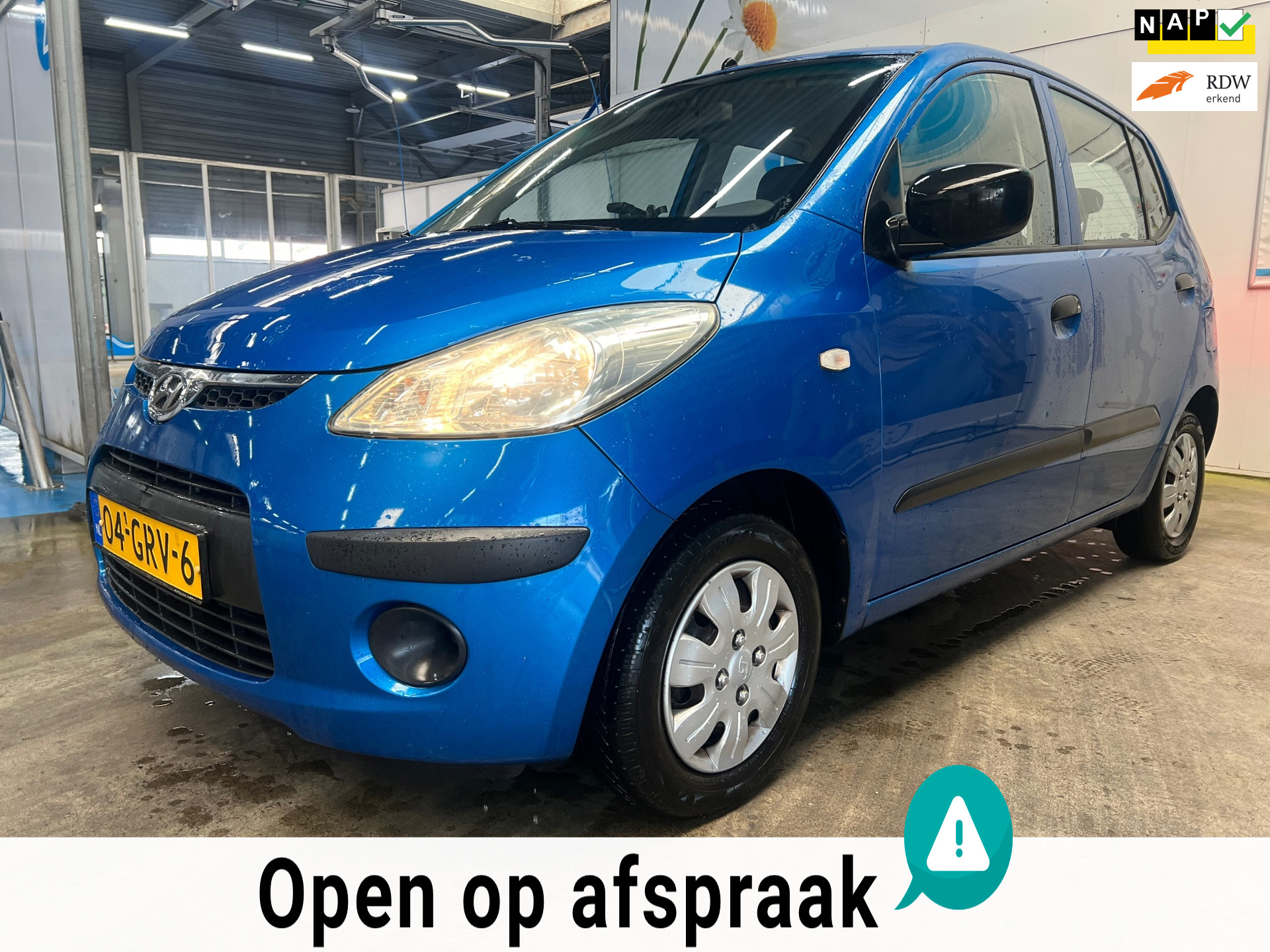 Hyundai I 10 1.1 Active / 5Deurs/ Elektrische Ramen/ Blauw 2008 - voorkant