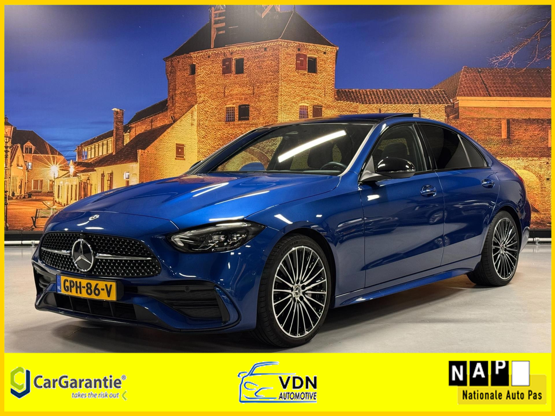 Mercedes-Benz C 300 D 300 d AMG Line Panodak Leer Camera LED 2023 - voorkant