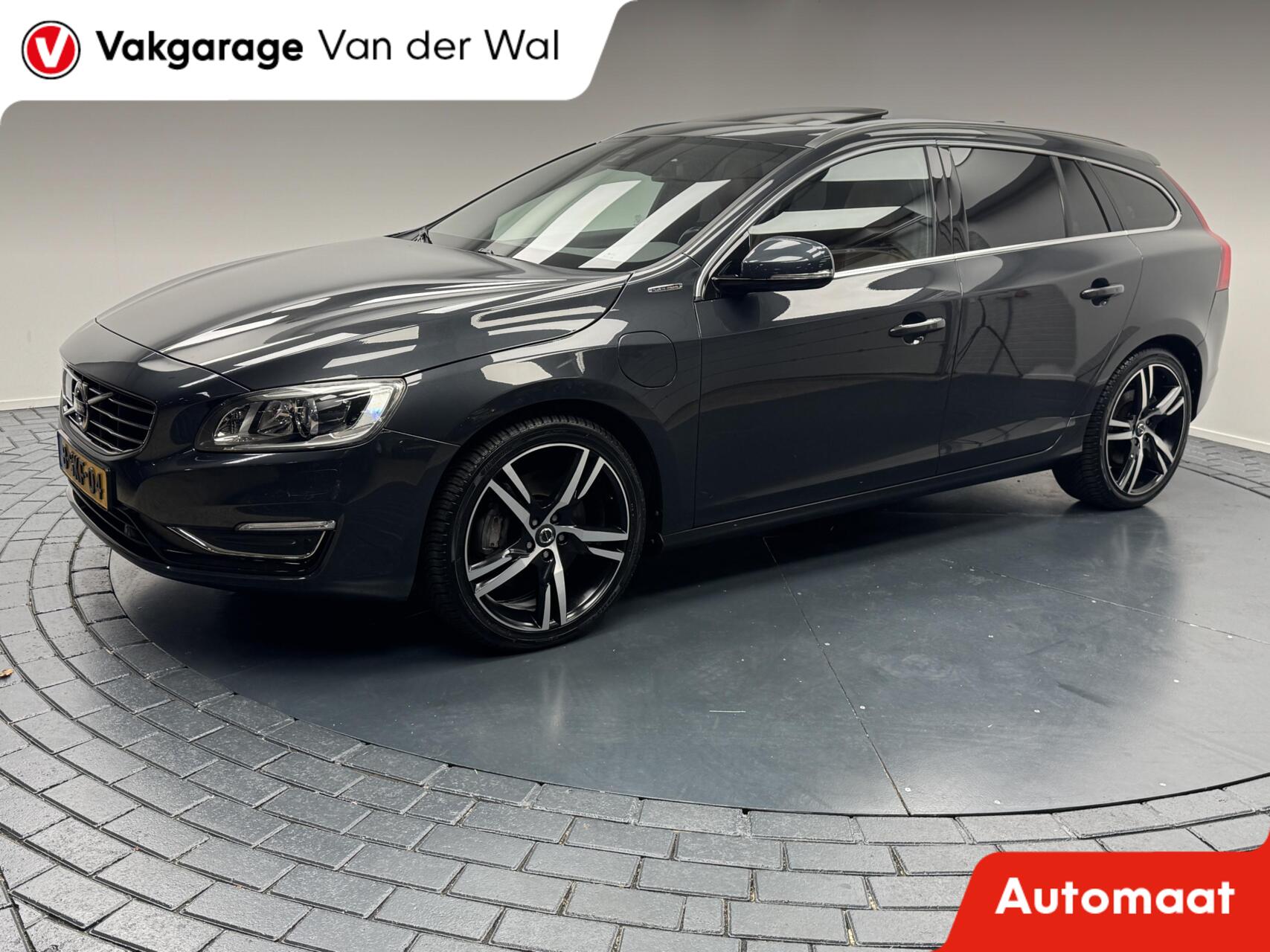 Volvo V60 Plug In Hybrid 2.4 D6 Plug-In Hybrid Polestar Automaat-Trekhaak-Panoramadak-Cr.contr-Clima-Camera-Parkeersensoren-Stoelverwarming-Leder-Lm19''velgen 2013 - voorkant